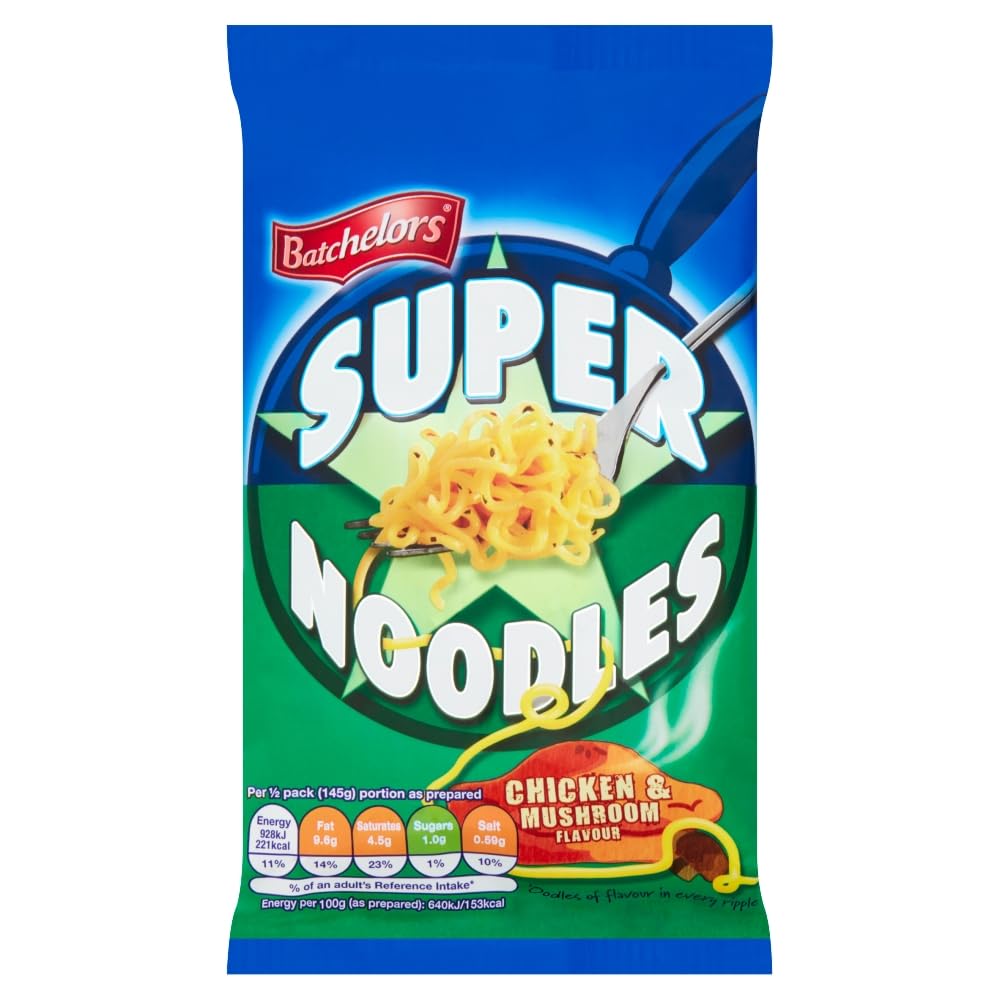 Batchelors Super Noodles Chicken & Mushroom Flavour - Instant Meal | 90g Pack 3