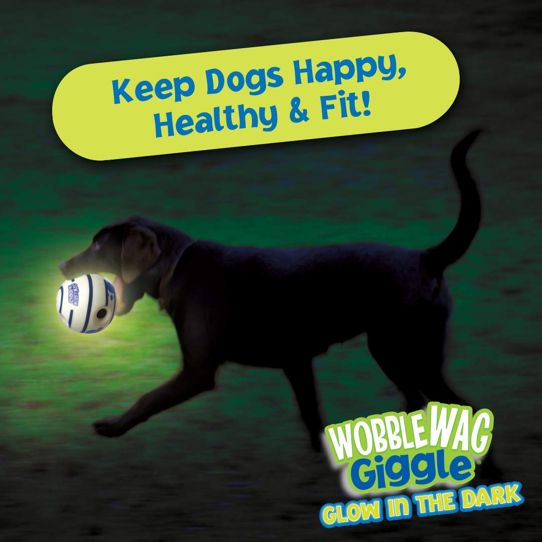 Wobble Wag Giggle Ball - Interactive Dog Toy with Glow in the Dark Feature | Durable Vinyl 7