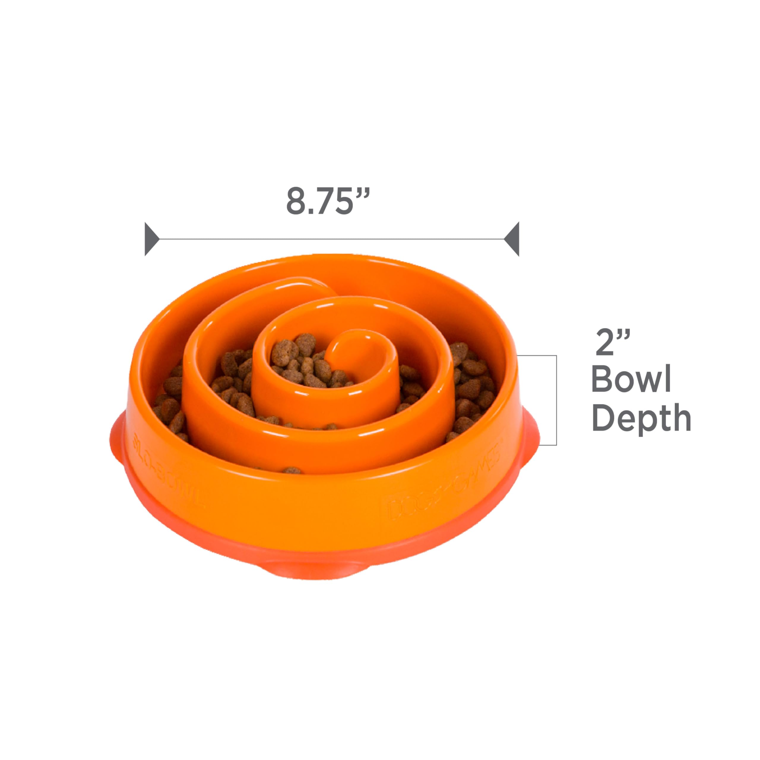 Outward Hound Fun Feeder Slow Bowl - Medium Size, Orange, Slows Eating Up To 10X 7