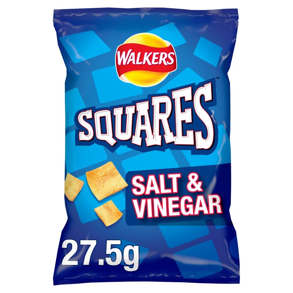Walkers Squares Salz- und Essig-Kartoffelsnacks 27,5 g – 32er-Pack 1