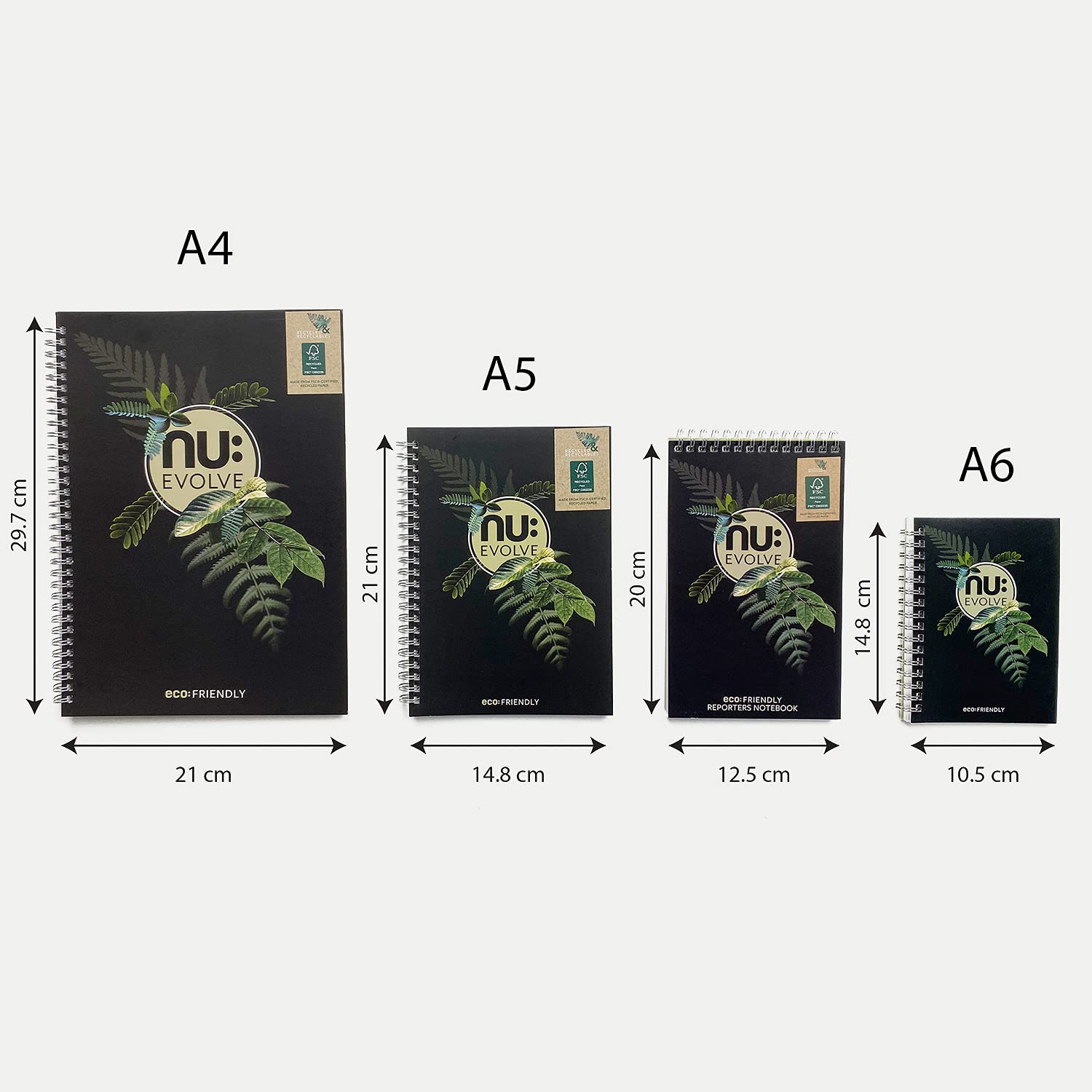 nu: Evolve A5 Stitched Notebook - 100% Recycled FSC Paper | Soft Cover | 80gsm Ruled Pages 5