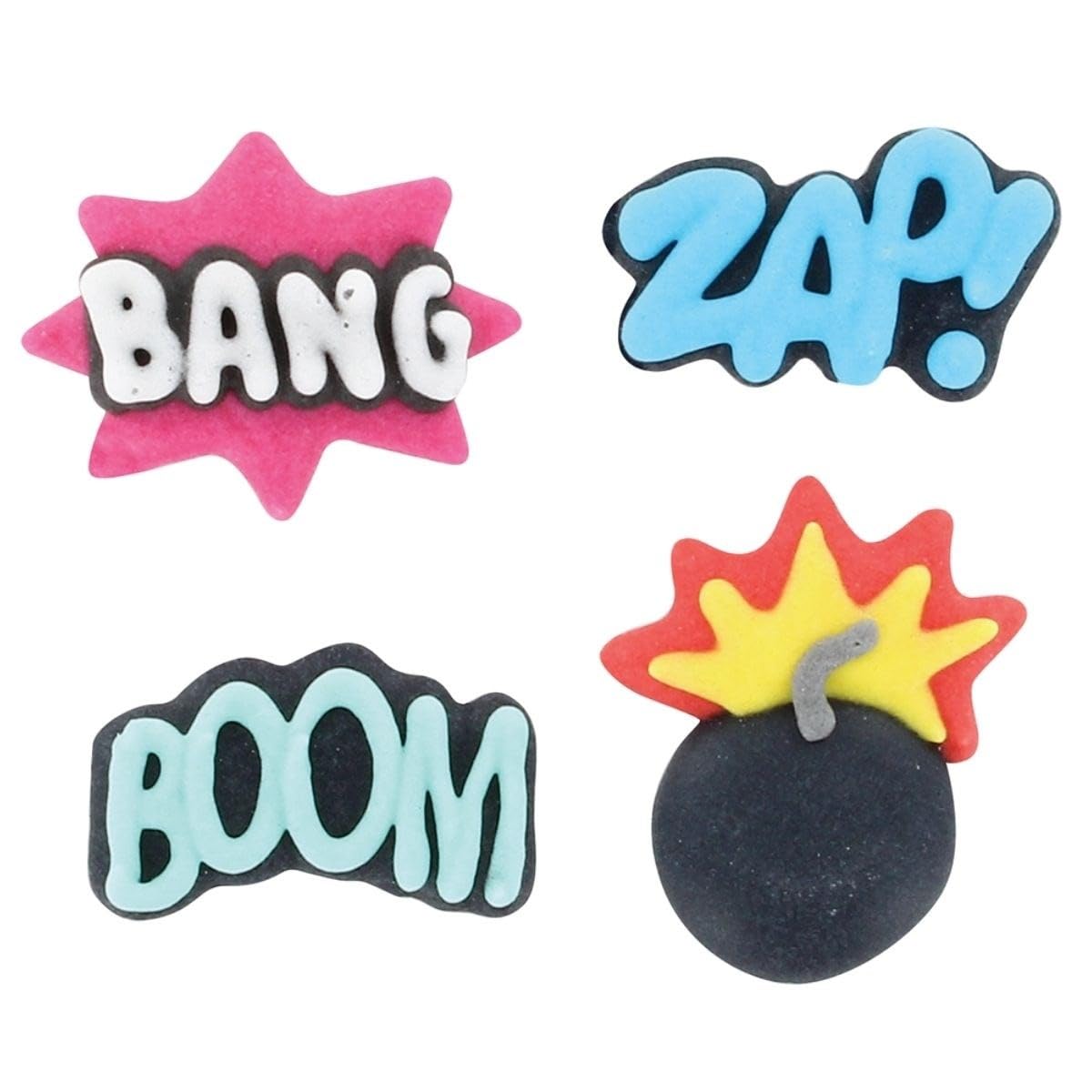 Baked with Love Superhero Sugar Cupcake Toppers - 10 Piece Set | Handmade Royal Icing | 25mm 2