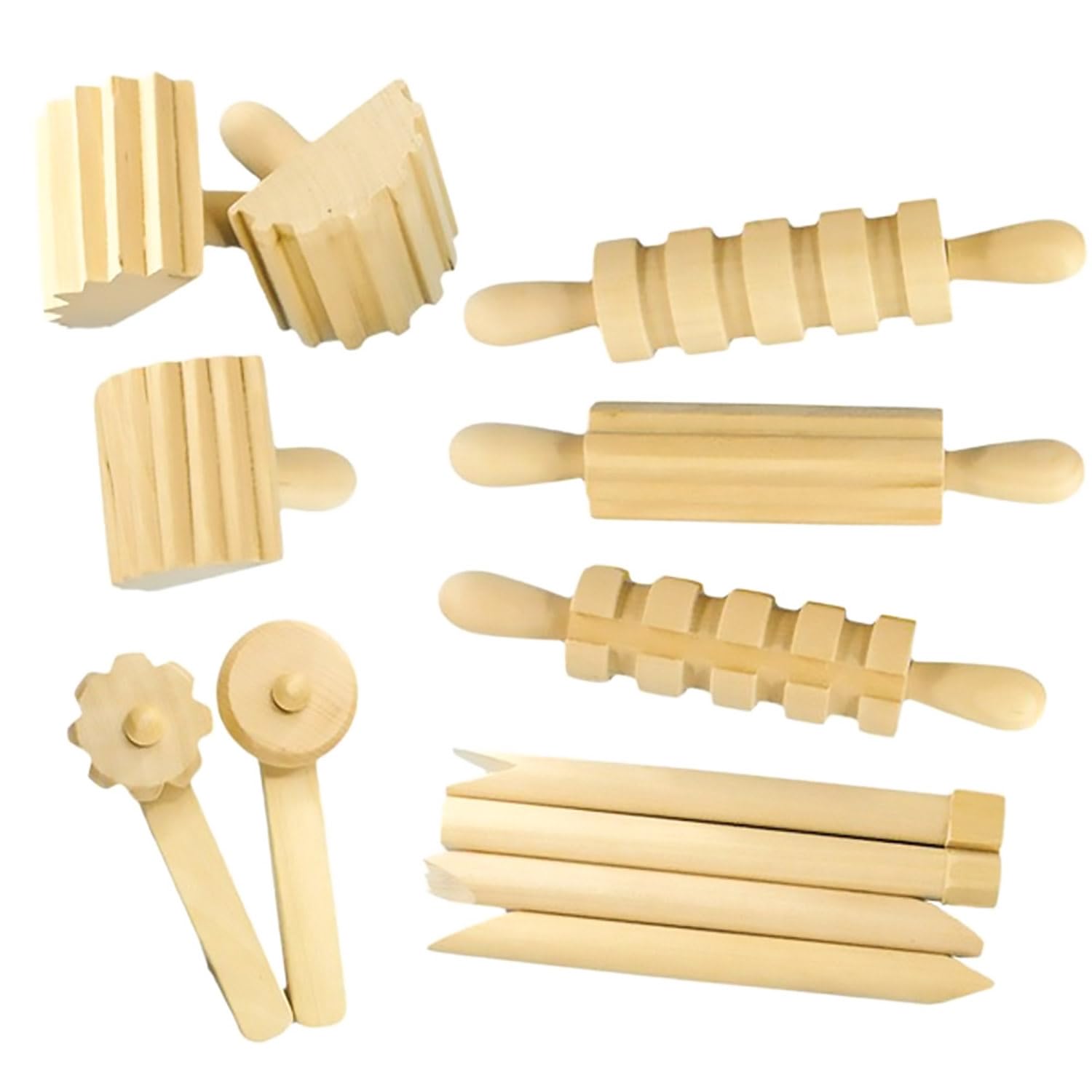 Anthony Peters Wooden Dough Tool Set - 12 Pieces for Modelling & Crafting | Wood Material