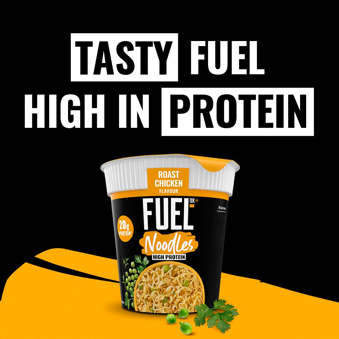 FUEL10K Roast Chicken High Protein Instant Noodles Pot - 20g Protein | Pack of 8 7