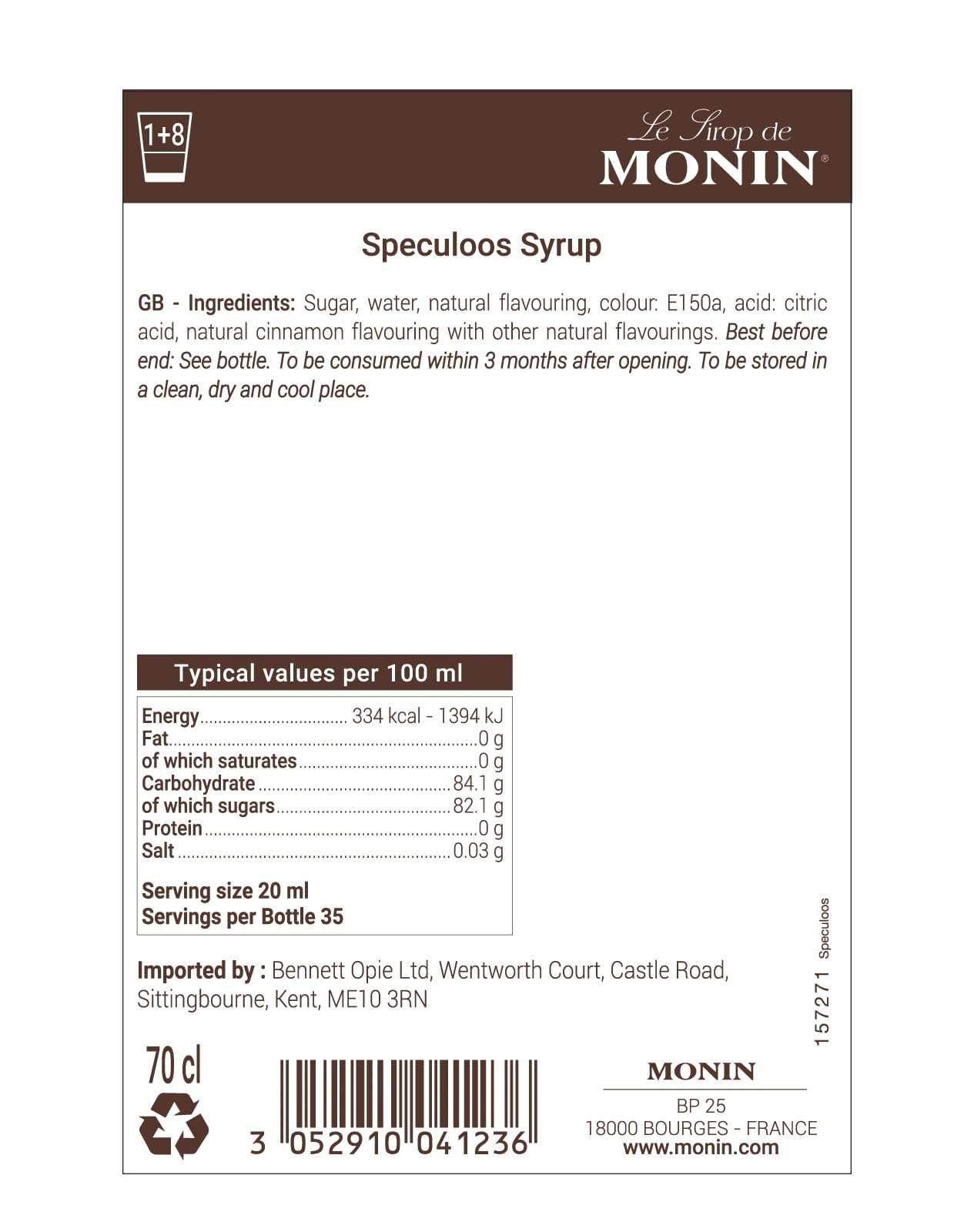 Monin Speculoos Syrup - 700ml | Vegan, Halal, Kosher | Coffee & Cocktail Flavoring 4