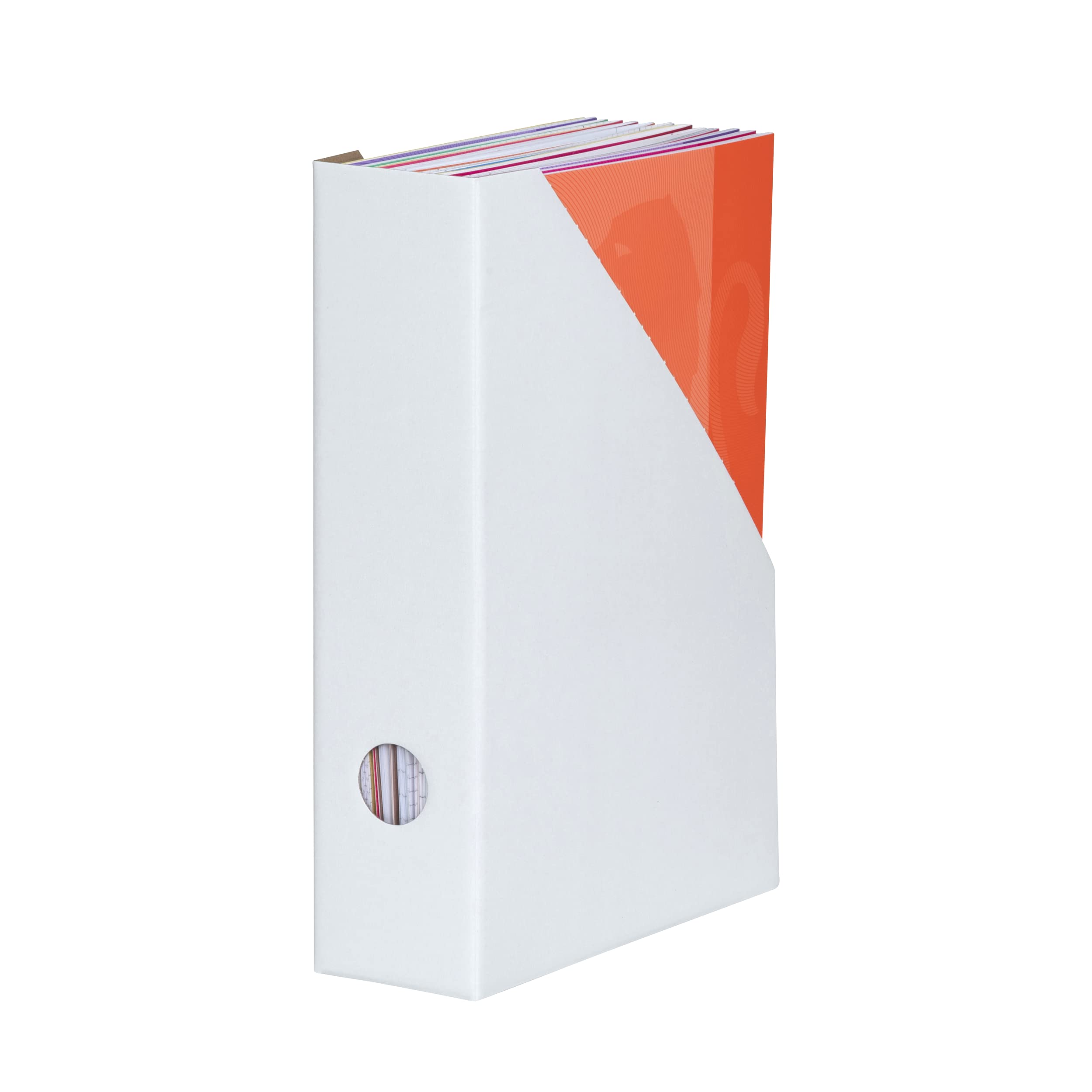 LANDRE Magazine File Set - Pack of 5 Lightweight White Cardboard Organisers for A4 Documents 4