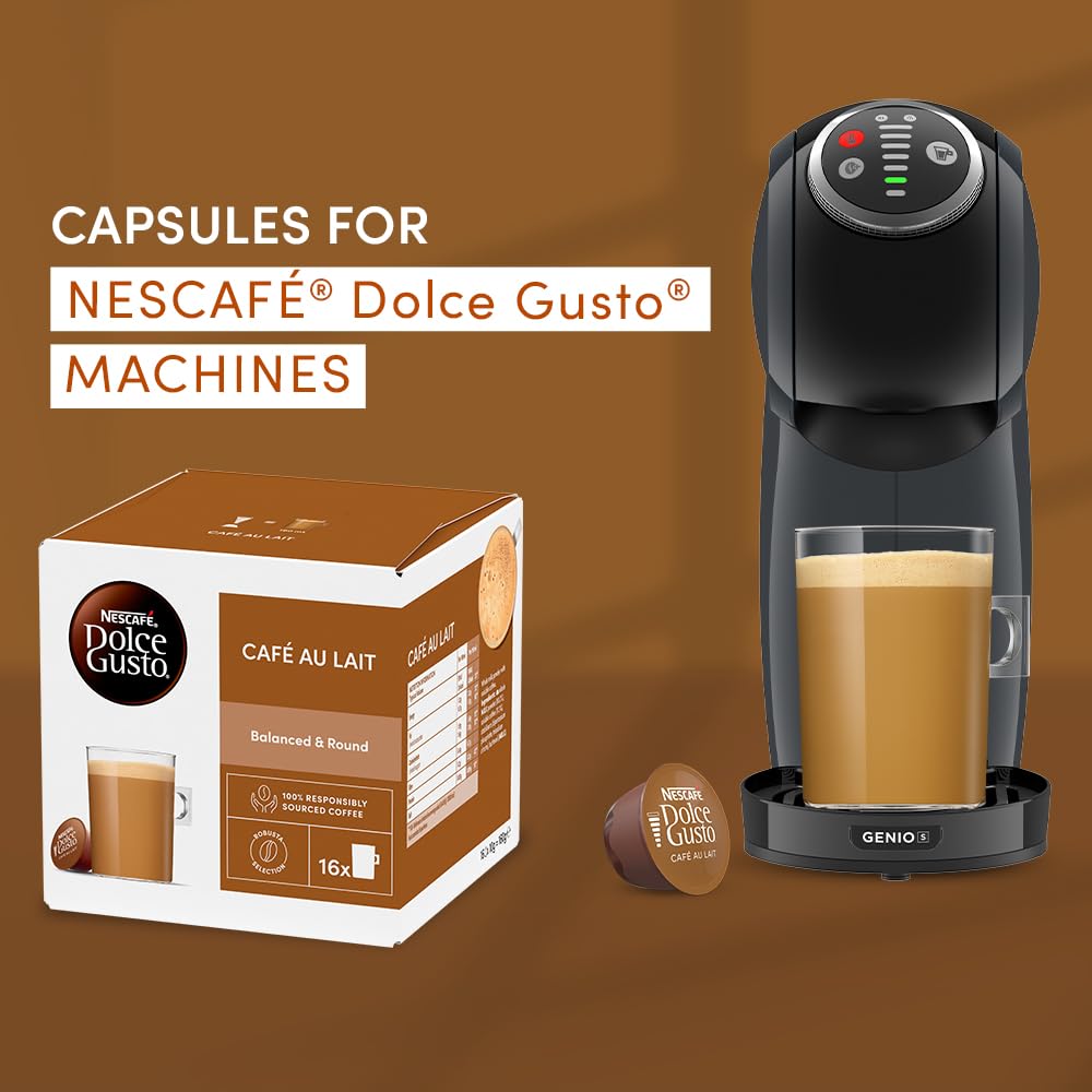 Nescafé Dolce Gusto Café Au Lait Coffee Pods - 48 Servings (3 x 16 Count Boxes)