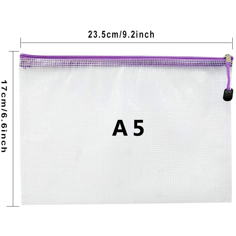 NORTHERN BROTHERS A5 Plastic Zip Wallets Folder - 24 Pack, 8 Colors, PVC