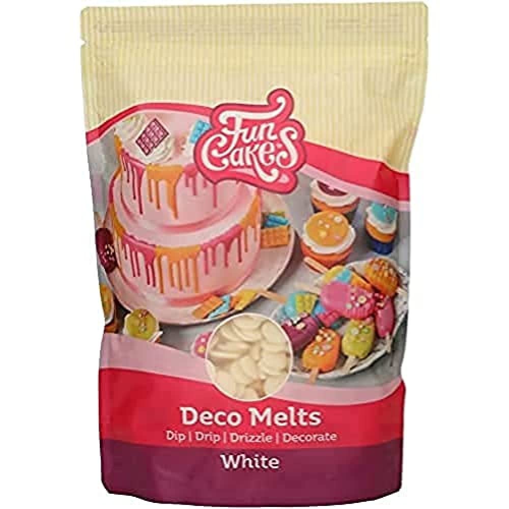 FunCakes Deco Melts White - Creamy White Chocolate Flavor for Dipping and Decorating | 1000g