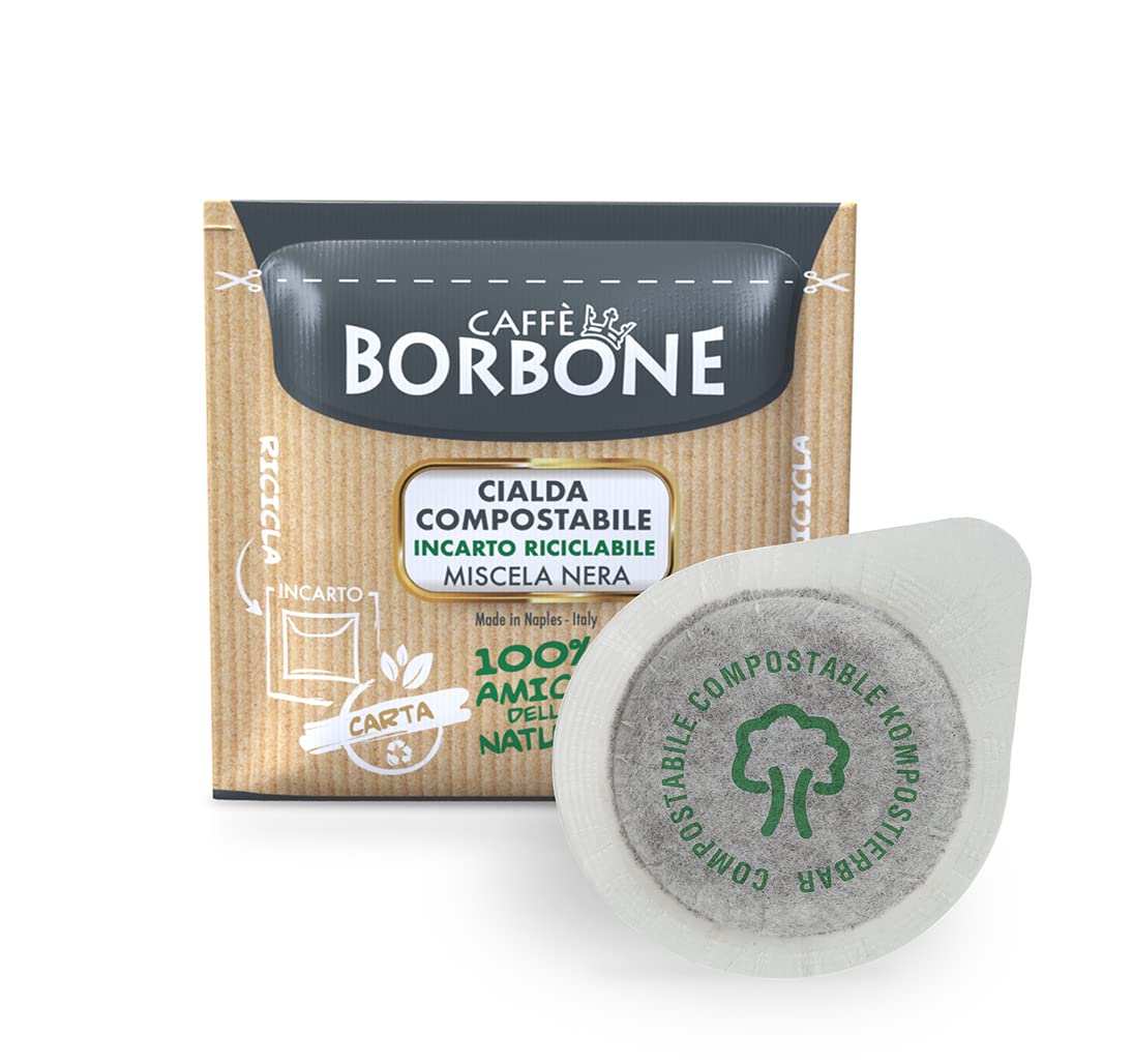 Caffè Borbone – Kompostierbare Pads aus schwarzer Kaffeemischung (150 Pads, ESE 44 mm)