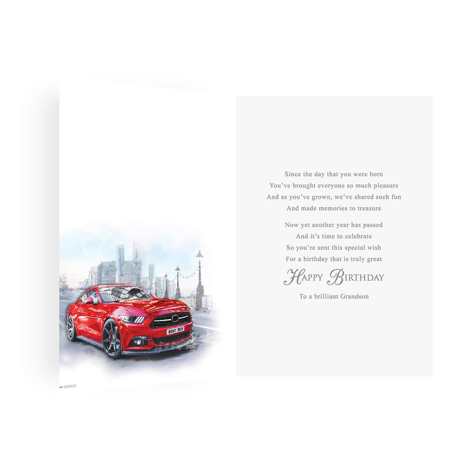 Piccadilly Greetings Regal Publishing Traditional Birthday Card for Grandson | 9 x 6 inches