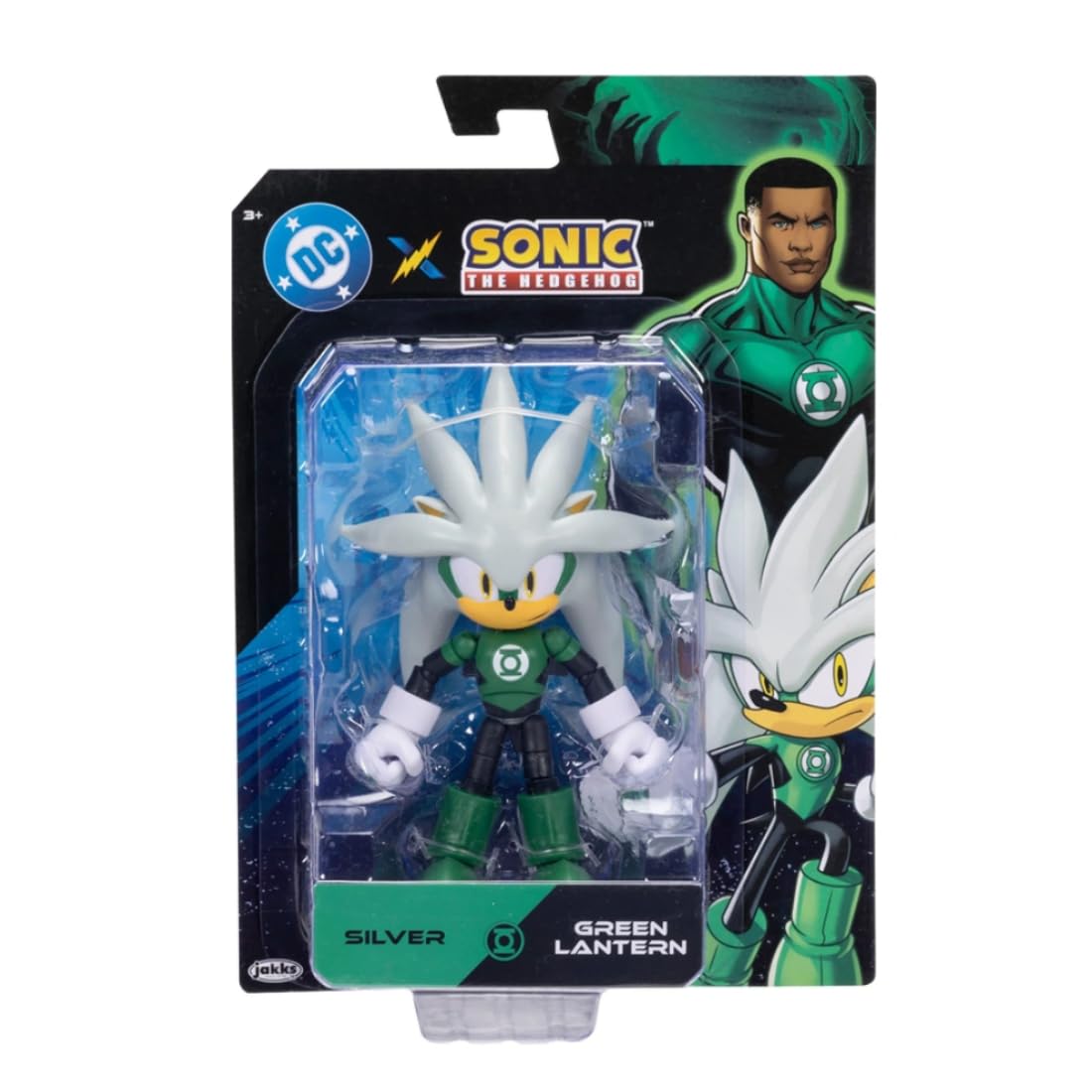 Sonic The Hedgehog Silver as Green Lantern 5' / 13cm Action Figure | Highly Articulated (22 Pts) | Collector's Packaging 3