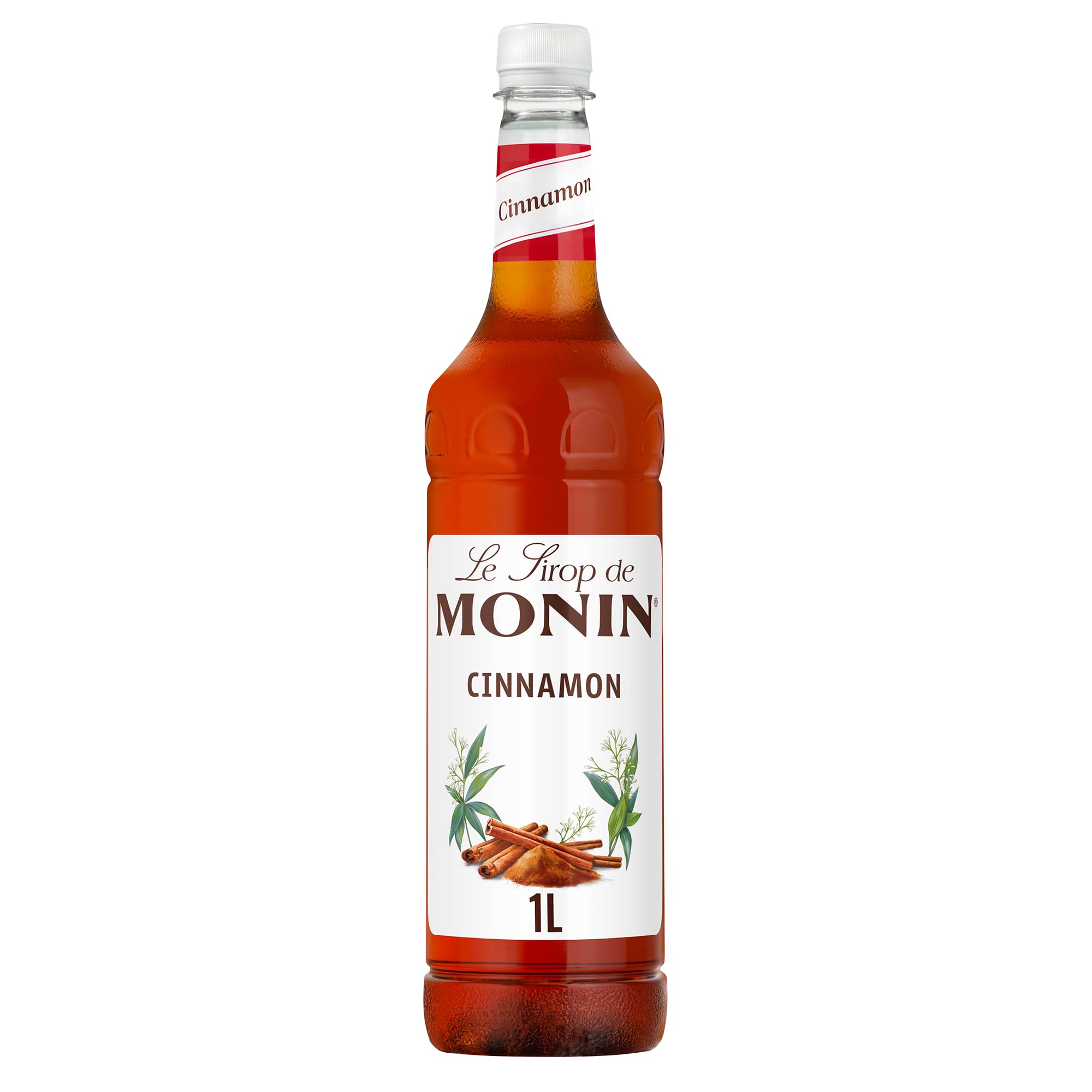 Monin Premium Cinnamon Syrup - 1L PET Bottle | Vegan, Natural Flavourings