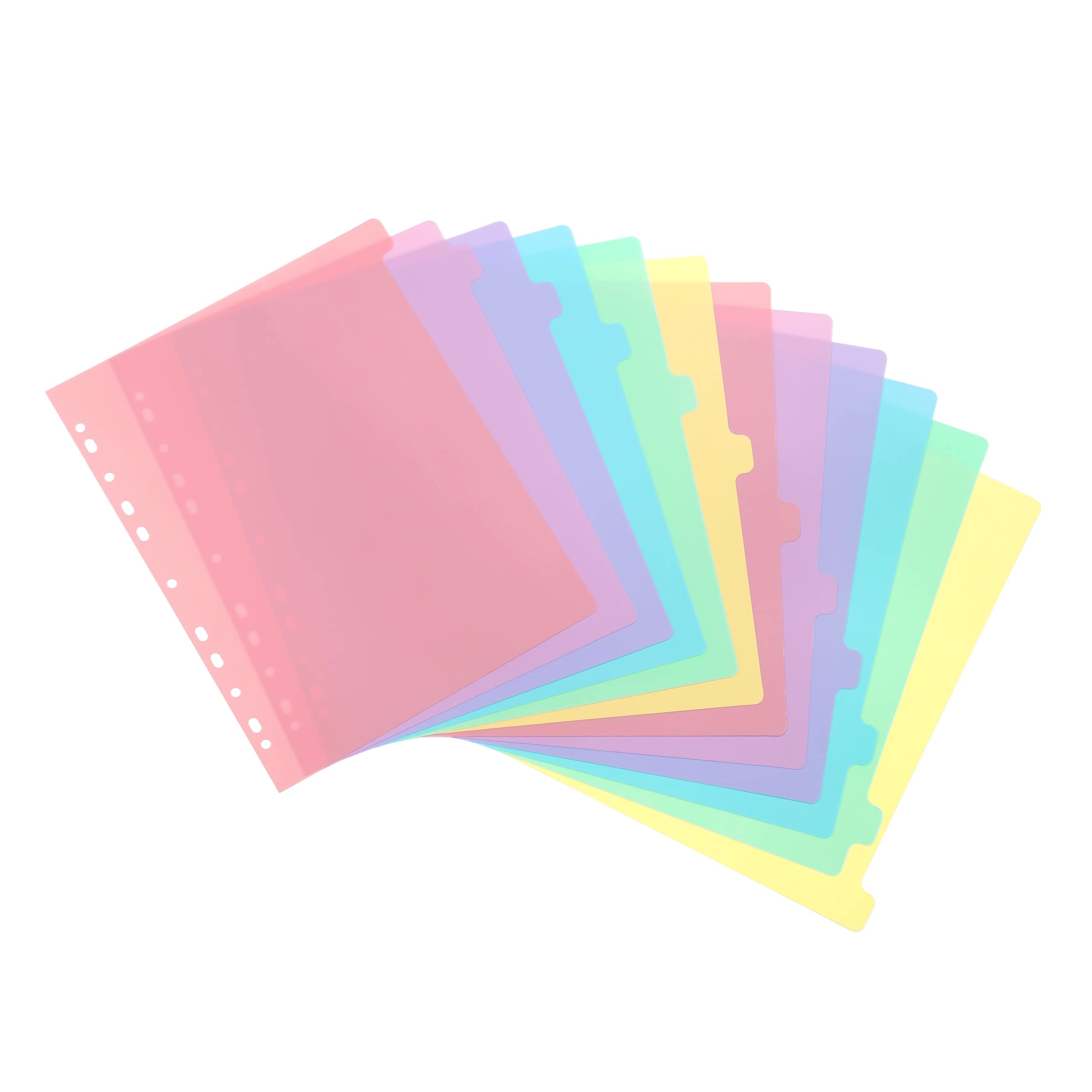 Viquel Plastic Binder Dividers - 12 Pack Rainbow Pastel Maxi Format for A4+ | Durable Polypropylene 4