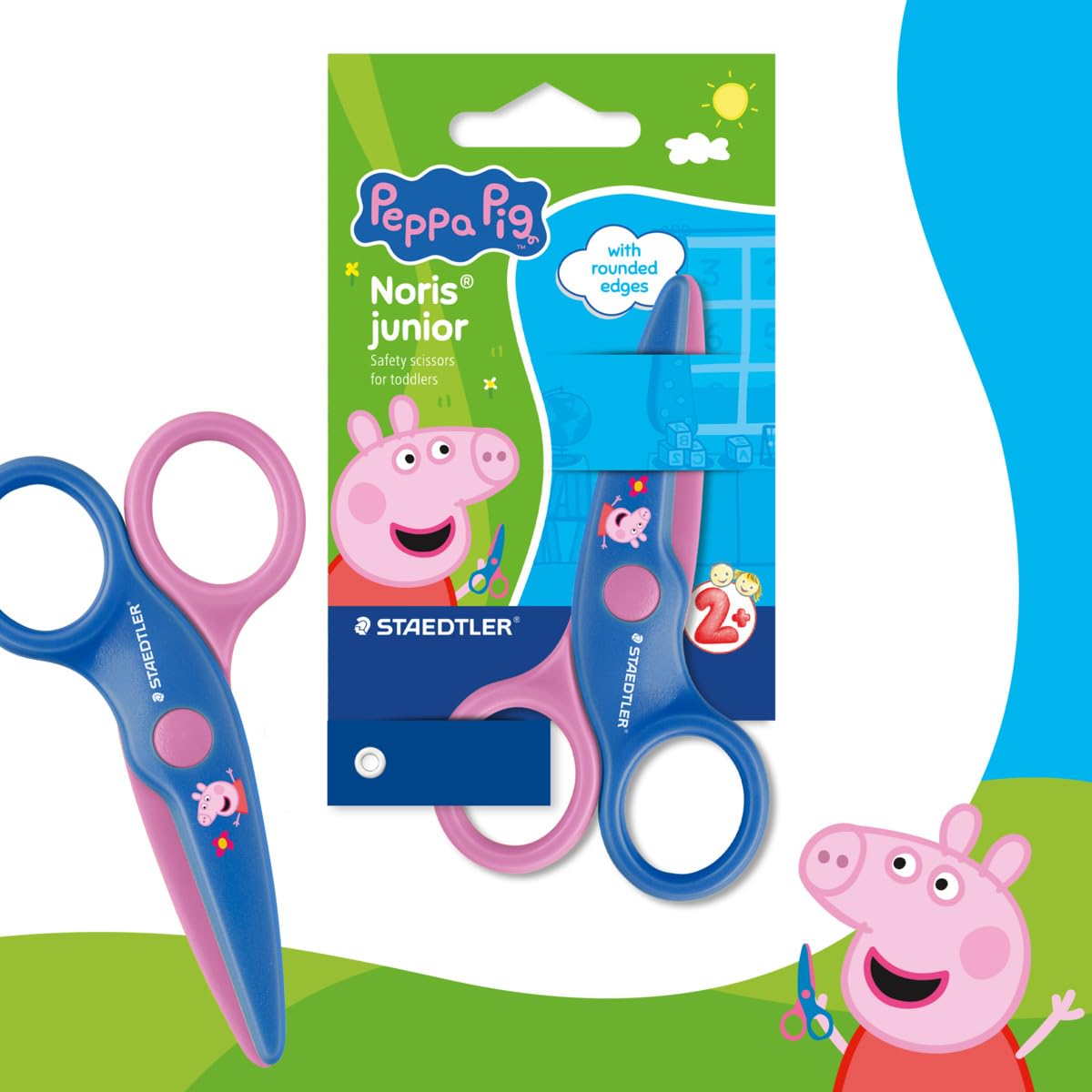 STAEDTLER Peppa Pig Noris Junior Safety Scissors - Rounded Tips, Paper Only Cut | Approx. 10cm