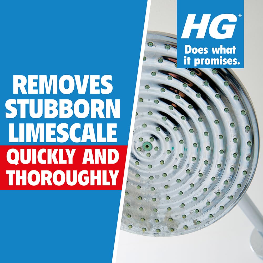 HG Power Gel Brush Limescale Remover - Fast-Acting Gel with Built-in Brush | 250ml Lemon Scent