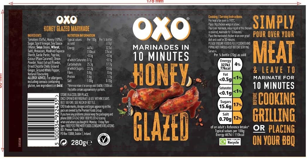 OXO Honey Glazed Marinade - Sweet & Savoury Flavour Enhancer | 280g Jar 3