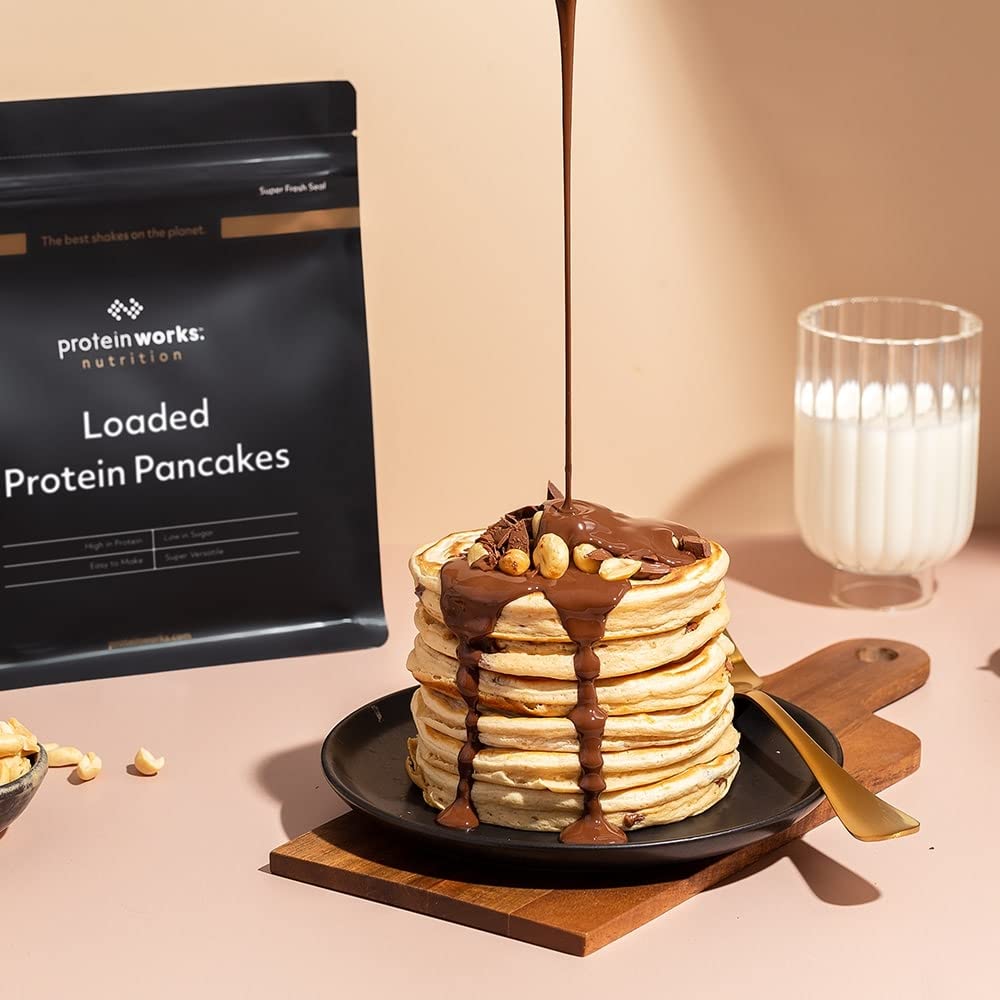 THE PROTEIN WORKS Loaded Protein Pancake Mix – Proteinreicher, zuckerarmer Frühstücksmix mit Tri-Protein-Mischung 5