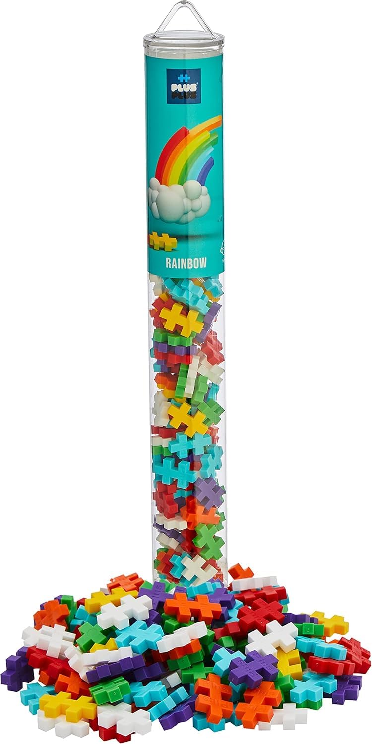 PLUS PLUS Building Blocks Set - Rainbow Color | 100 Pieces | Ages 5+ | STEM Toy