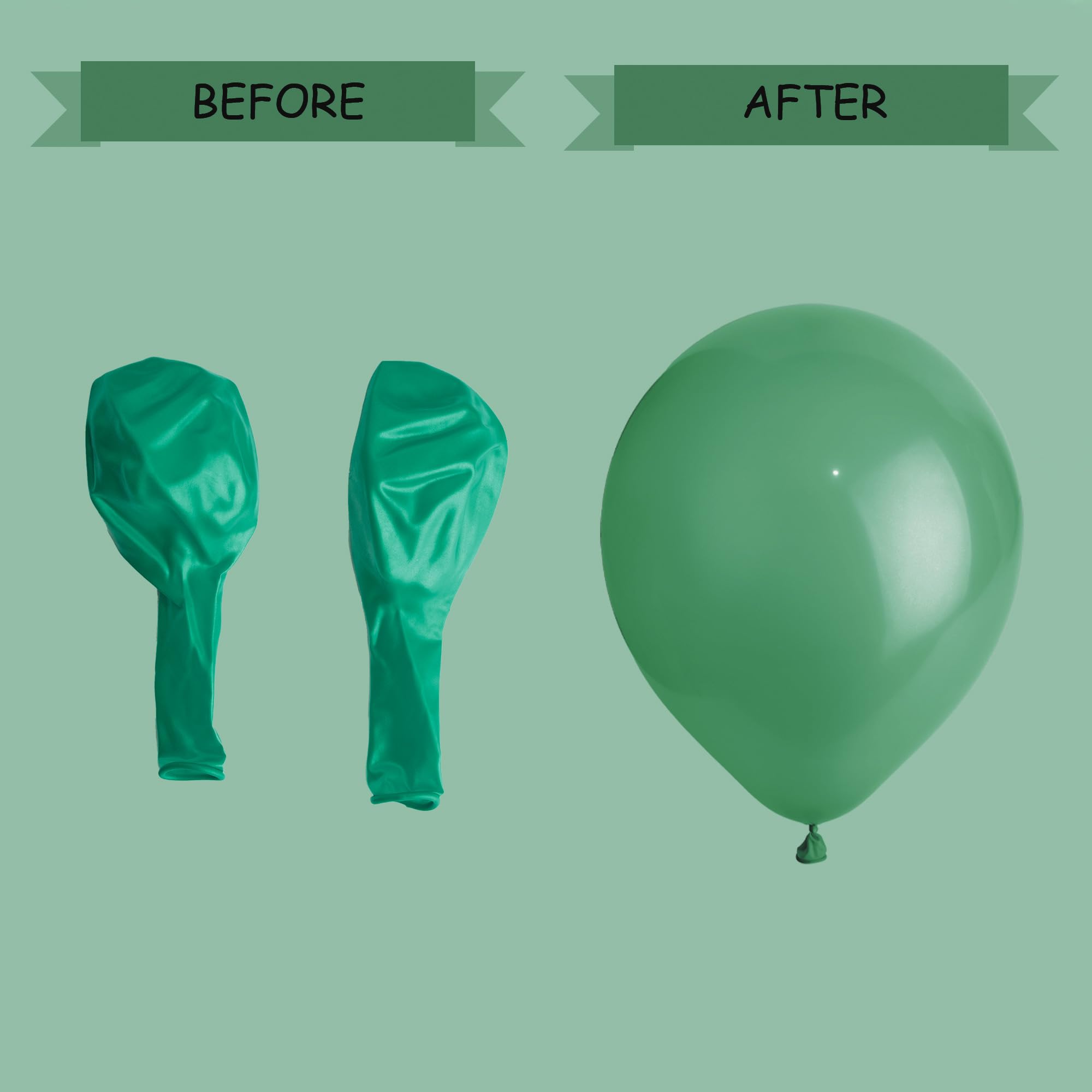 SHATCHI Metallic Green Balloons - 25 Pack, 12 Inch Thick Latex | Biodegradable 8