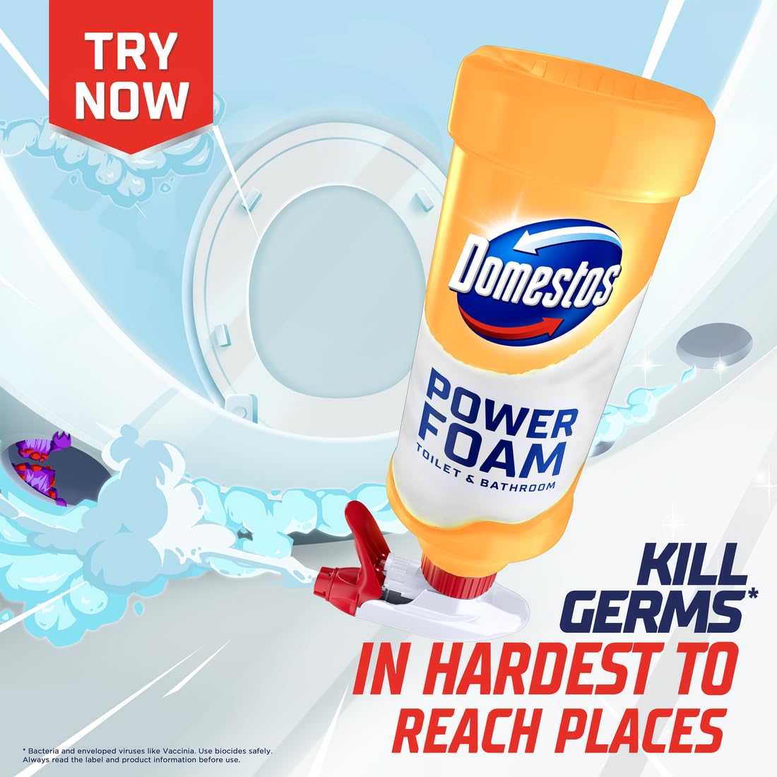 Domestos Power Foam Citrus Blast Toilet & Bathroom Cleaner Spray 450 ml 3
