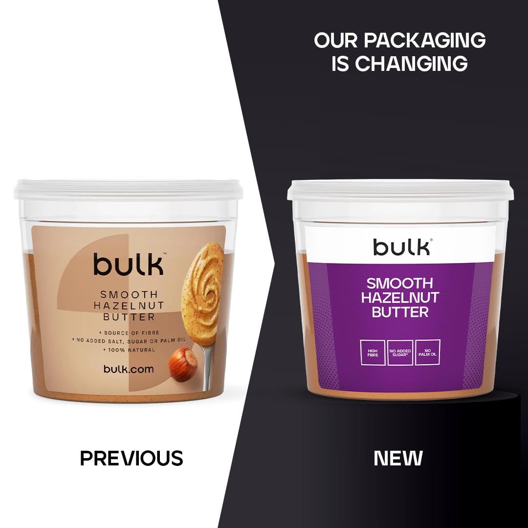 BULK POWDERS Hazelnut Butter - 100% Roasted Hazelnuts, High Fibre | 500g Tub