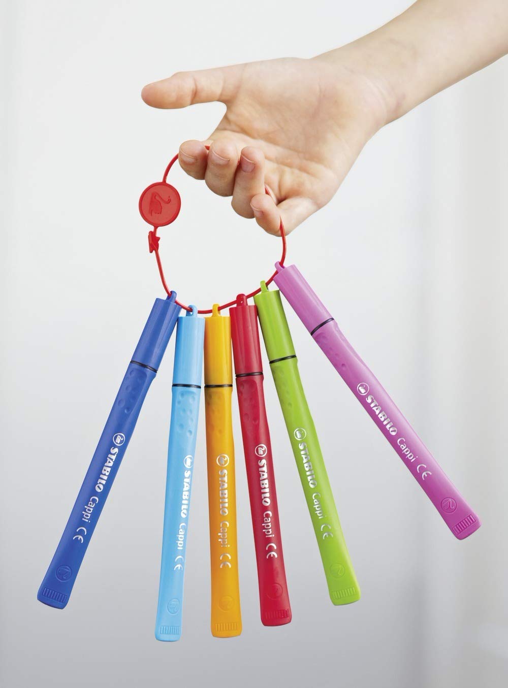STABILO Cappi Felt Tip Pens - 12 Assorted Colours Wallet with Cap-Ring | 1mm Line Width 5