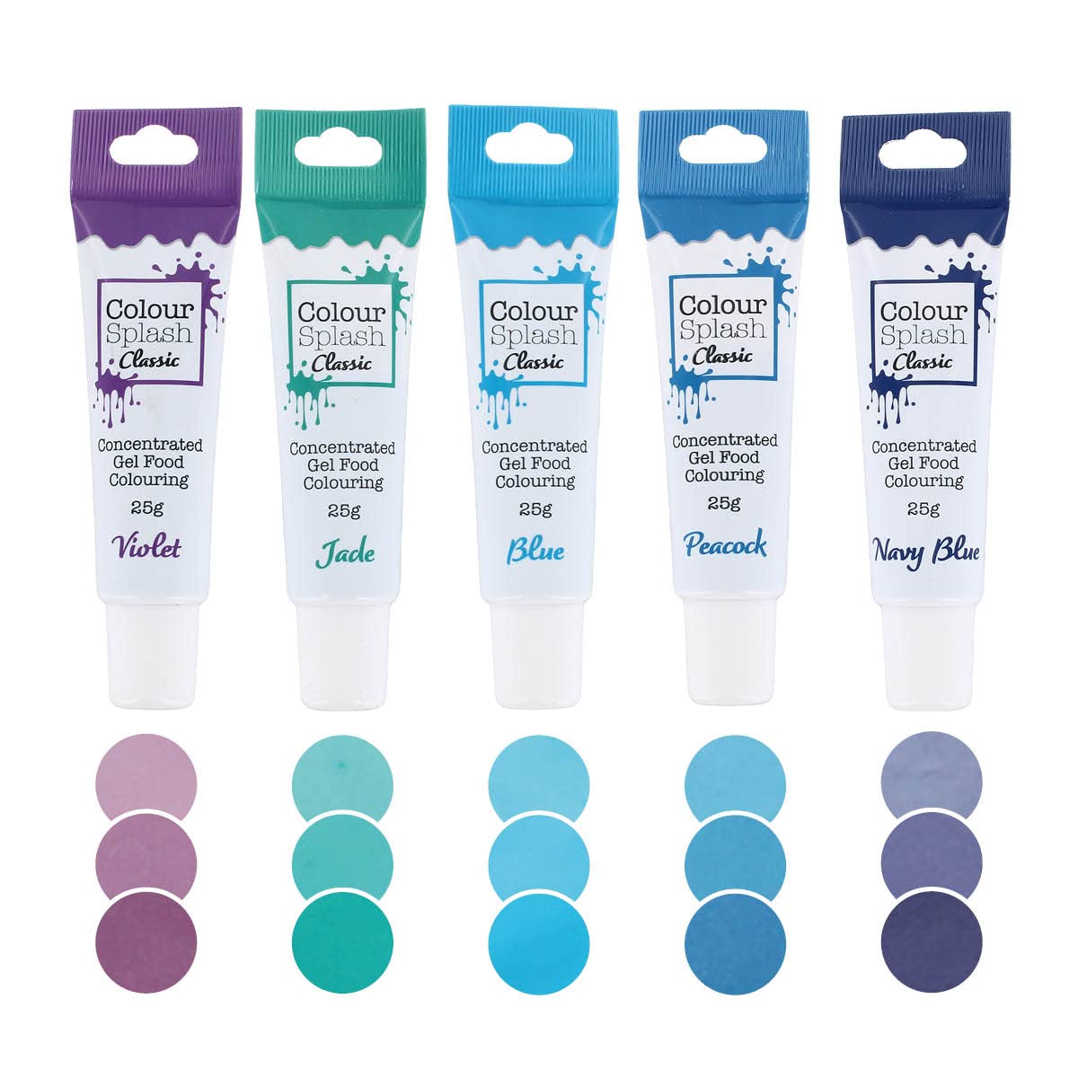 Colour Splash – Blaue Lebensmittelfarbgele, 5er-Pack
