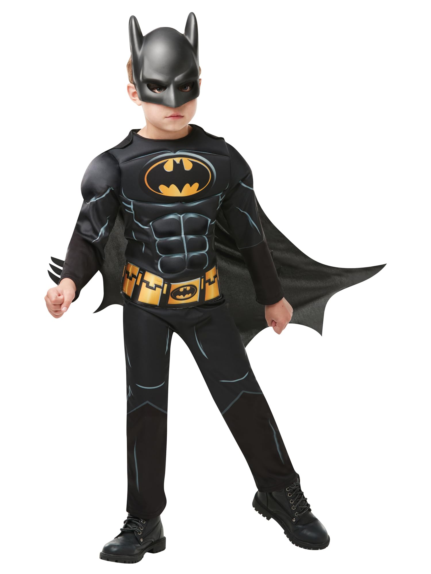 Rubies Batman Deluxe Padded Costume for Boys | Size 3-4 Years | Polyester