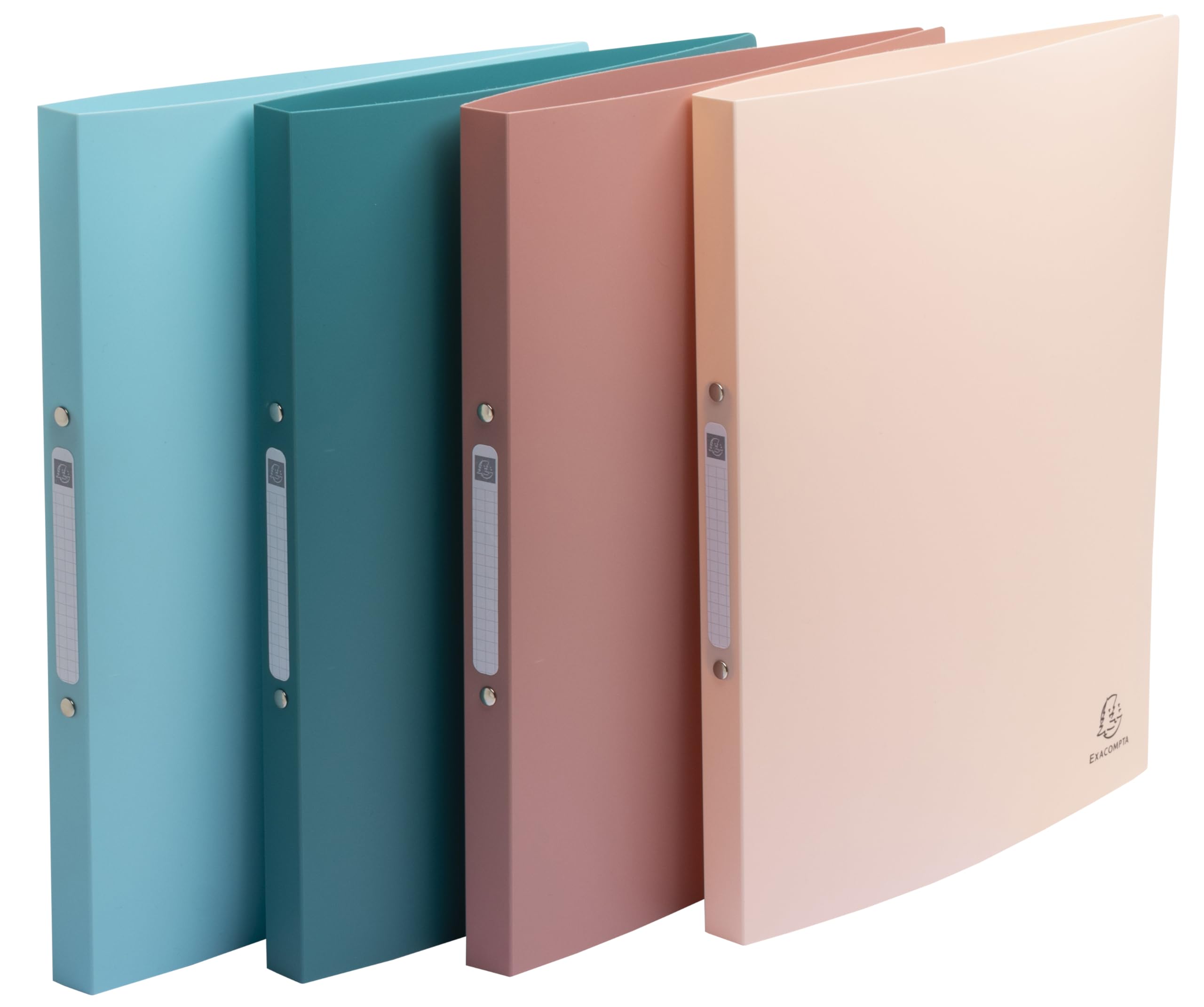Exacompta Skandi Soft O-Ring Binders - Pack of 4 | 15mm Rings | A4 | 140 Sheet Capacity