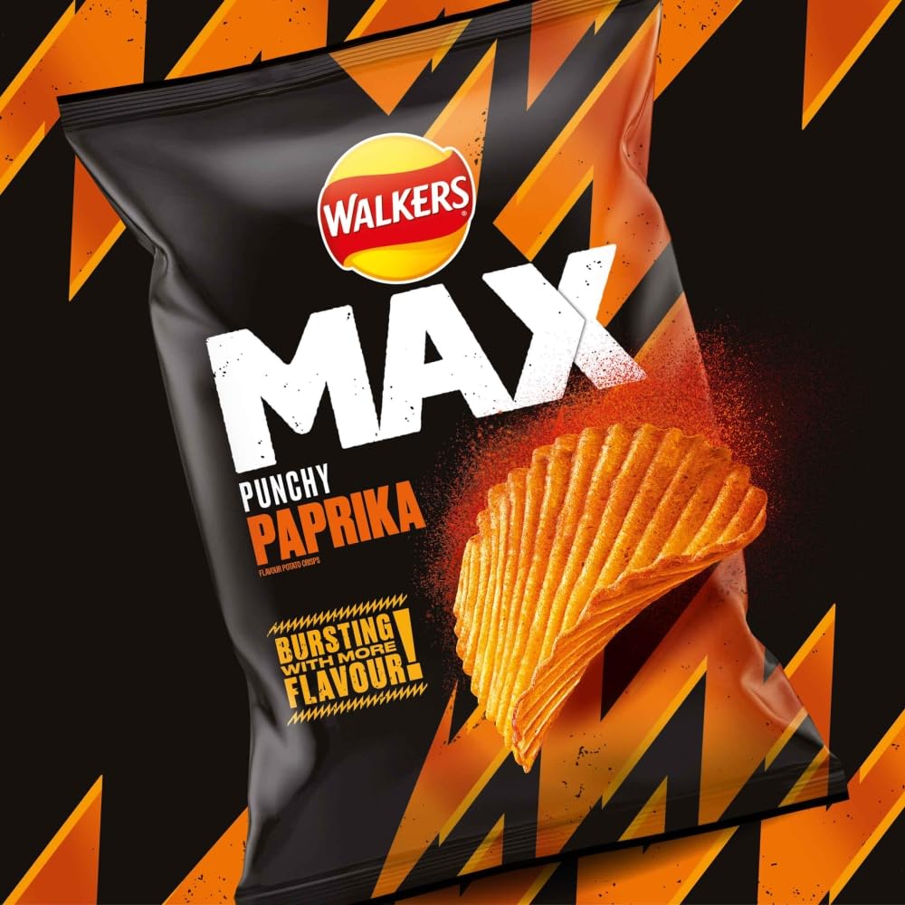 Walkers Max Punchy Paprika Sharing Chips 140g 4