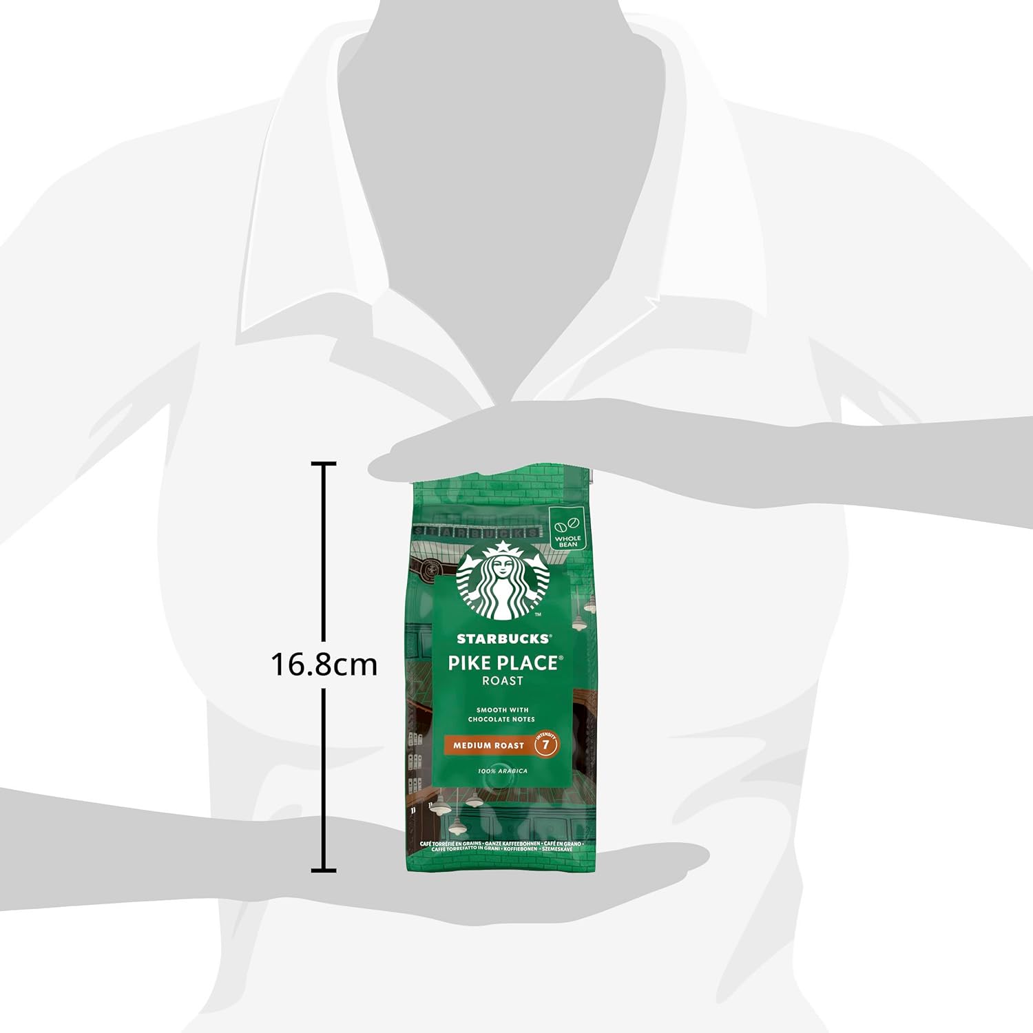 STARBUCKS Pike Place Roast – Mittel gerösteter Kaffee aus ganzen Bohnen, 200 g (6er-Pack)