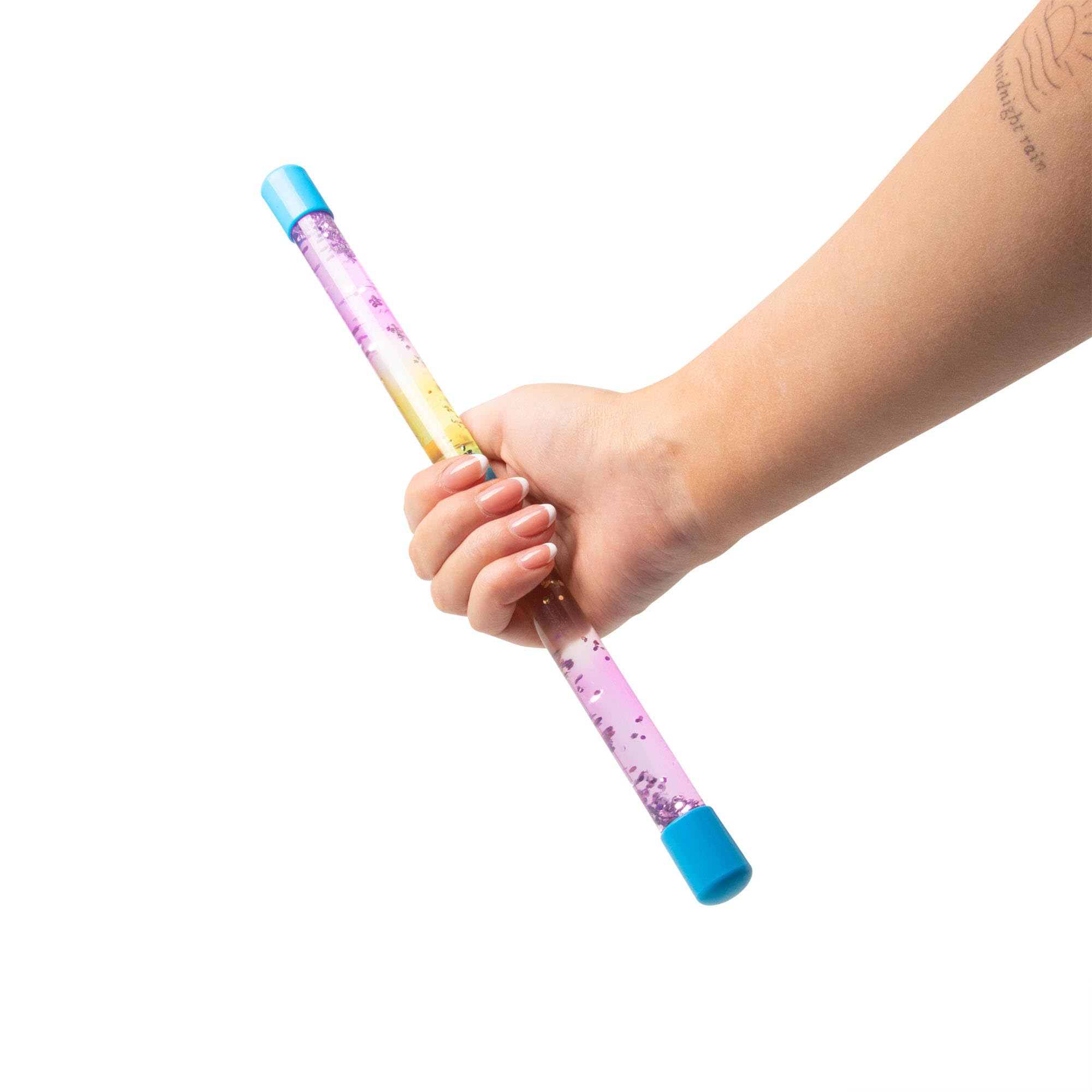HGL Sensory Fidget Stick - Rainbow Glitter Swirl | Pink & Blue Ends | Ages 3+ 6