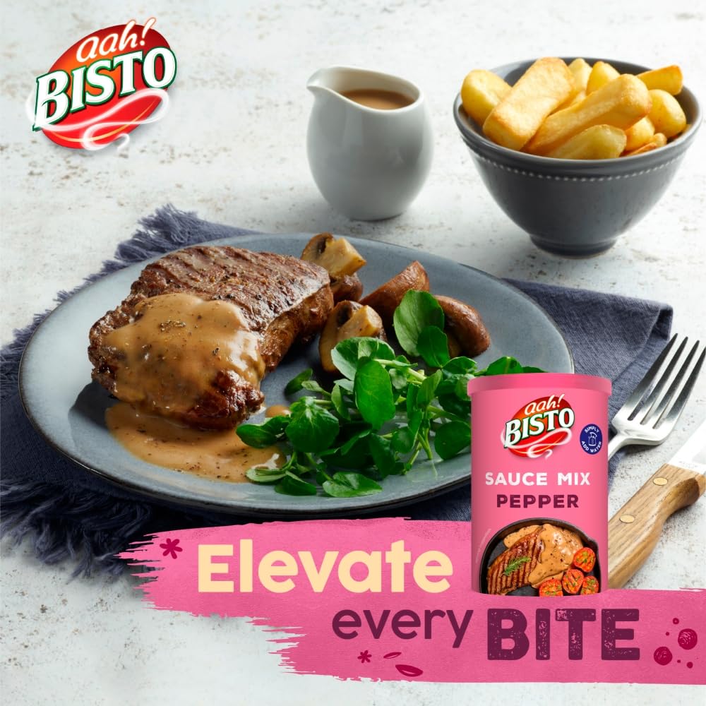 Bisto Deliciously Creamy Pepper Sauce Mix - Granules for Quick Preparation | 185g Drum 5