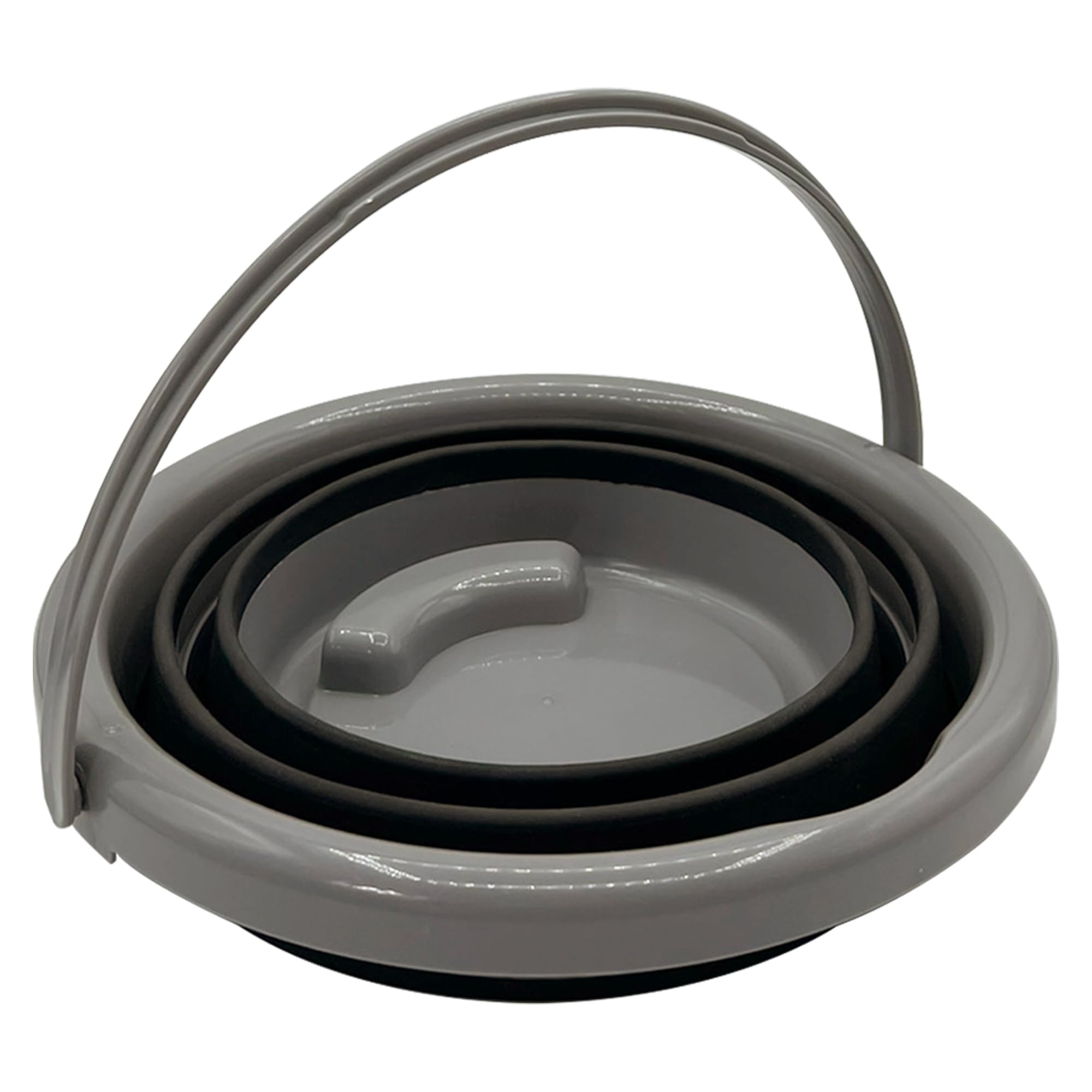 Nordrok Collapsible Bucket with Lid - 5L Capacity | Space Saving | Grey 3