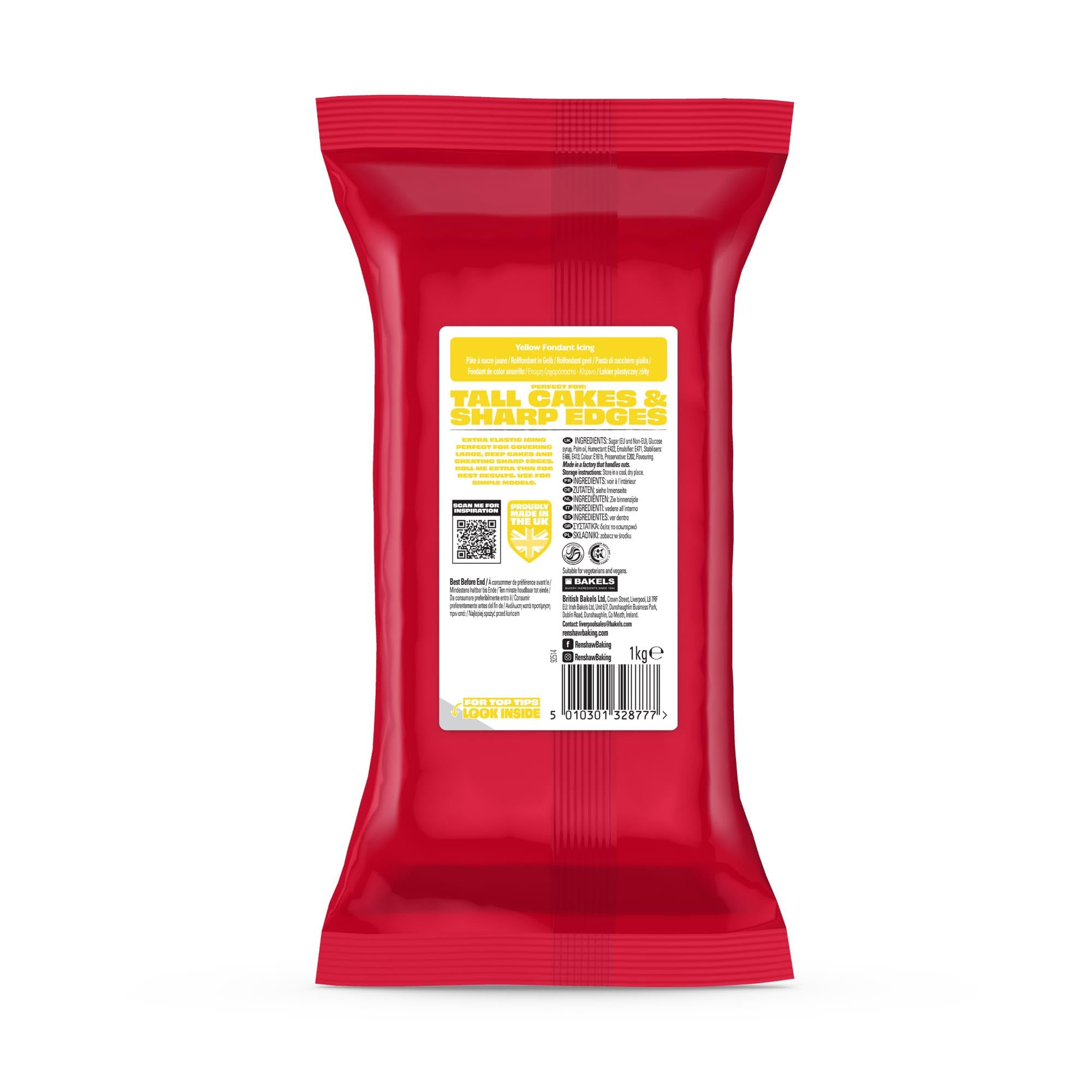 Renshaw Yellow Extra Stretch Fondant Icing - Extra Firm & Elastic | 1 kg 3