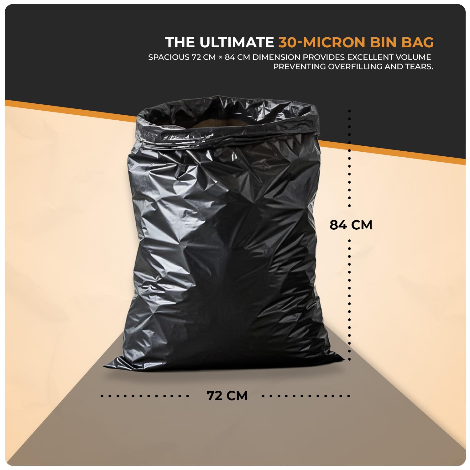 Scott 11 Black Bin Bags - 70L Capacity, 50 Count, 30 Micron Thick, Leak-Resistant 3