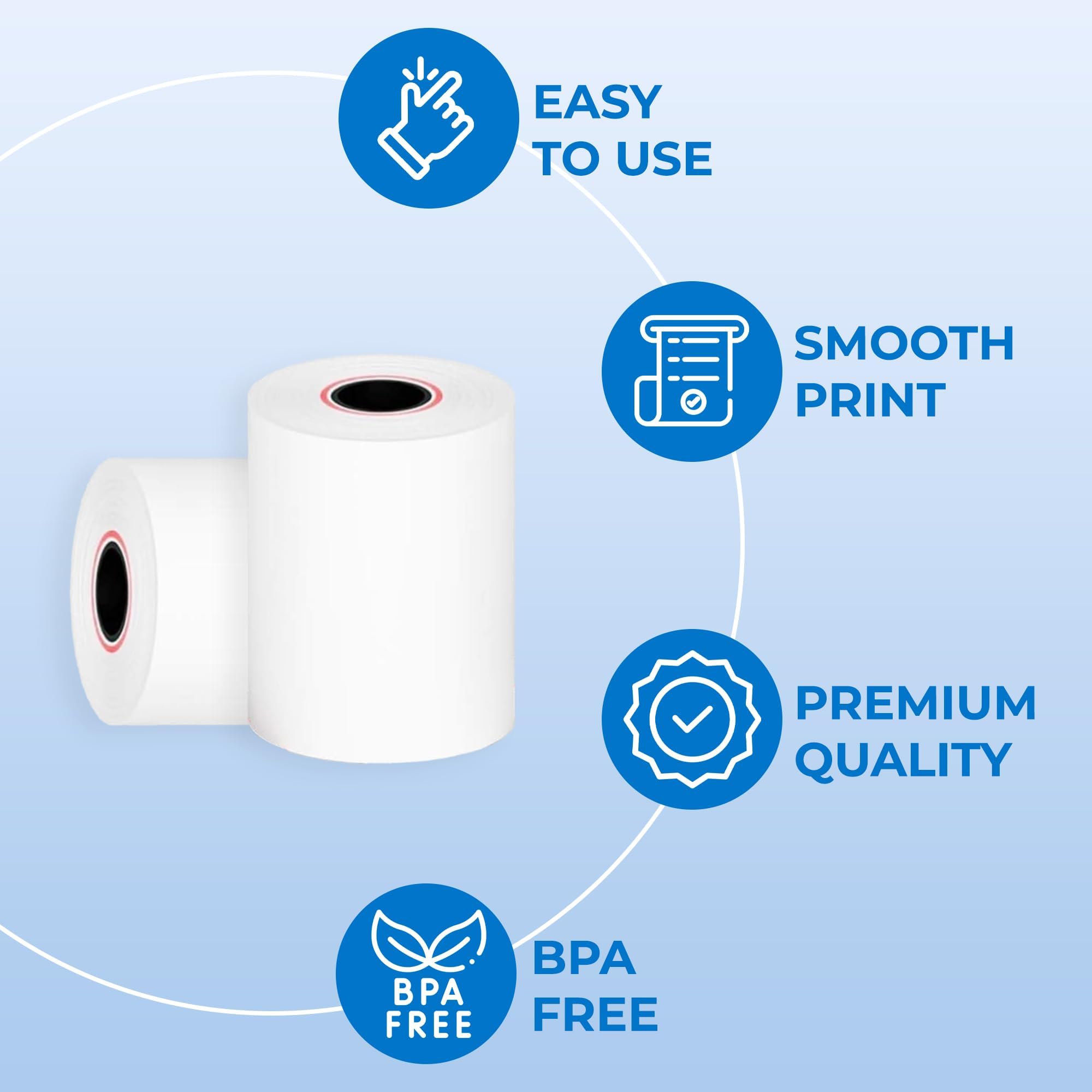 Double Dragon Thermal Receipt Paper Rolls - 20 Pack, 57 x 40mm for Credit Card PDQ Machines 4