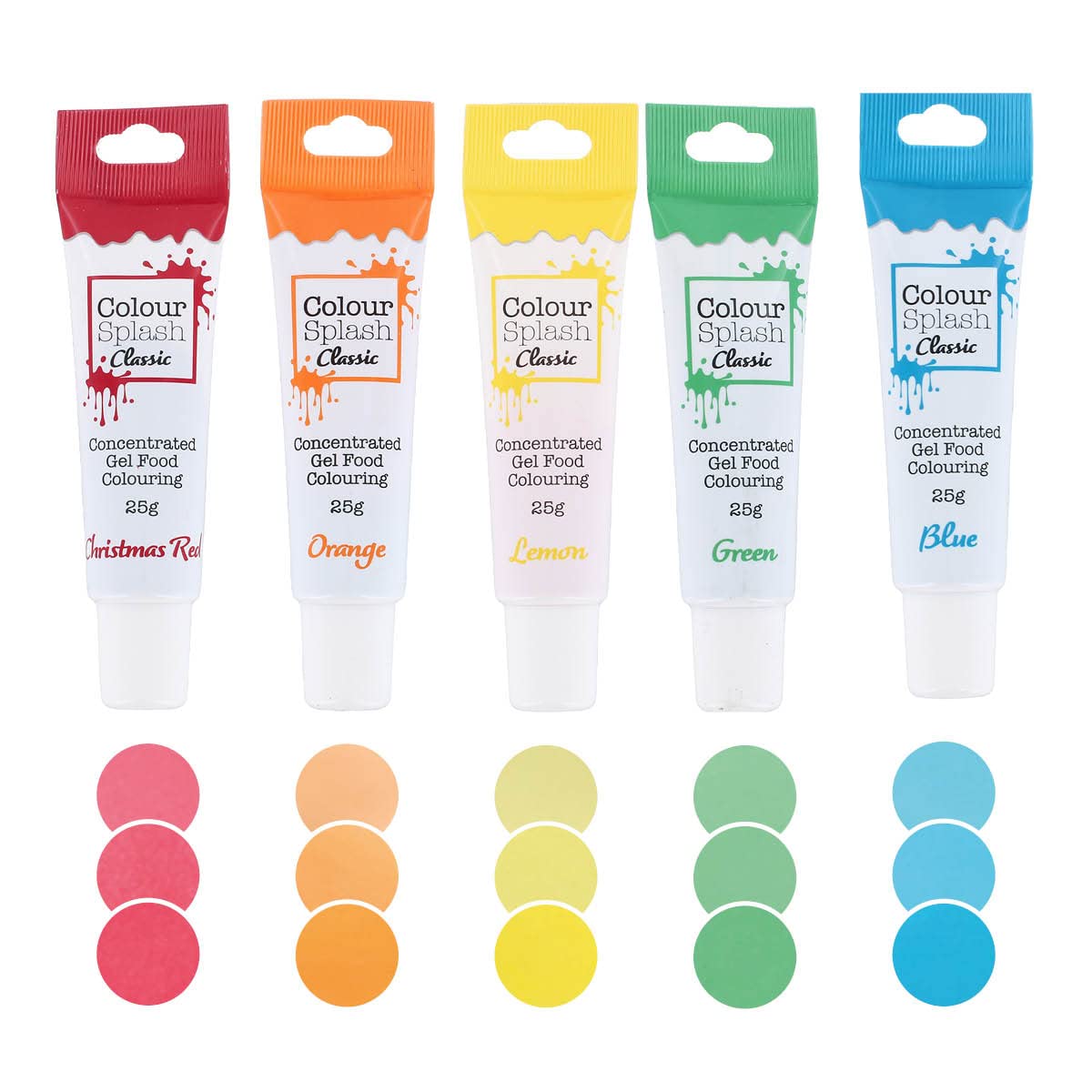 Colour Splash Food Colouring Gels - Rainbow Brights 5 Pack, Highly Concentrated Gel for Baking