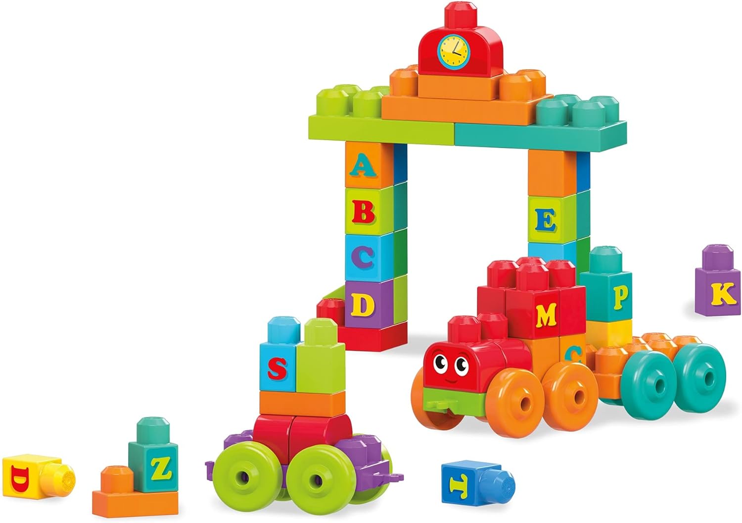 Mega Bloks Building Basics ABC-Lernzug ​​– Pädagogisches Bauset für Kleinkinder ab 1 Jahr