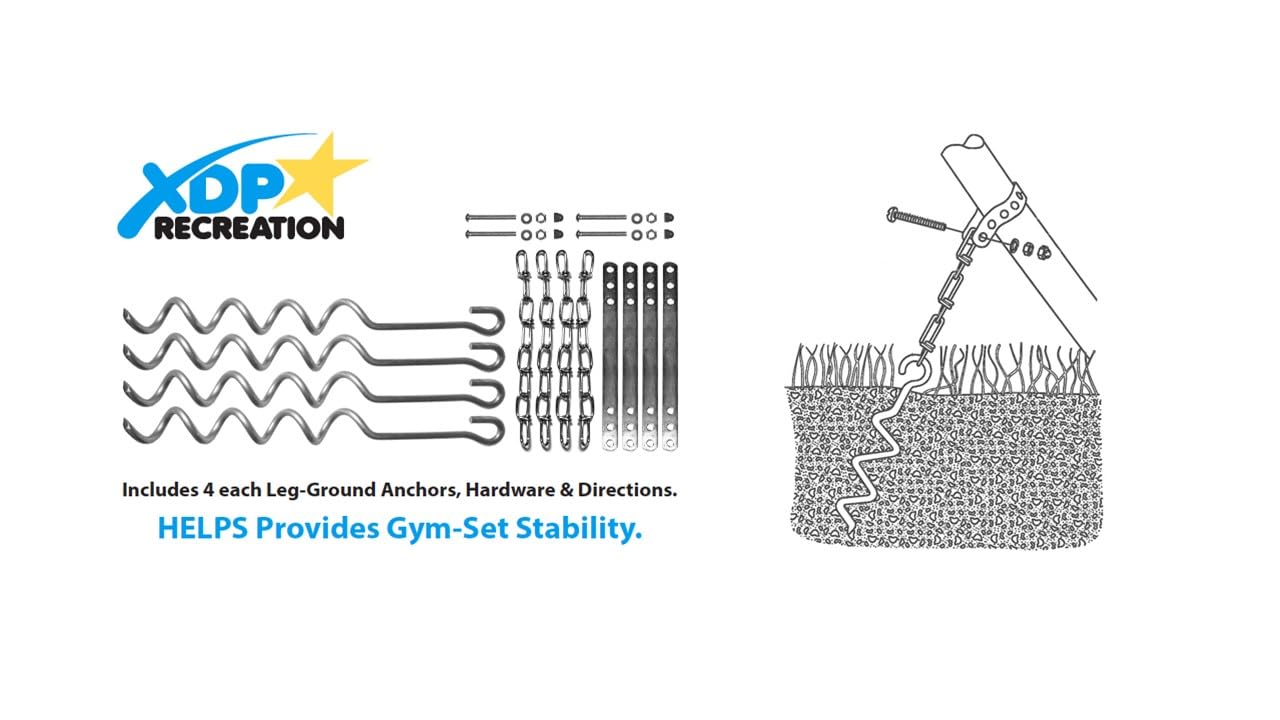 XDP Recreation 70113 Metal Ground Anchor Kit for Swing Sets, Trampolines, & Patio Furniture | 4 Pack 5
