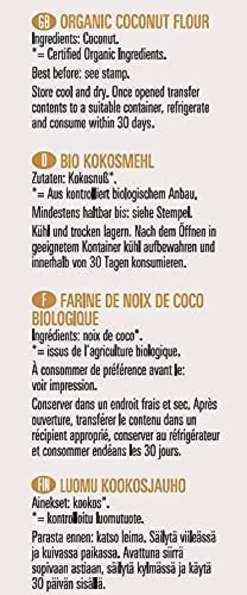 Biona Organic Coconut Flour - Gluten Free, High Fibre | 500g 3