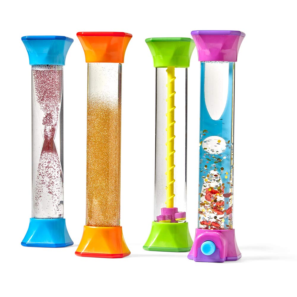 Learning Resources Sensory Fidget Tubes - Set of 4 Calming Play Bottles for Autism, ADHD & Anxiety Relief