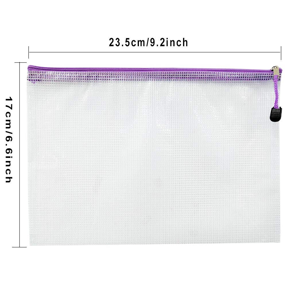 NORTHERN BROTHERS A5 Plastic Wallets - 24 Pcs Coloured Zipper Document Folders | Waterproof PVC