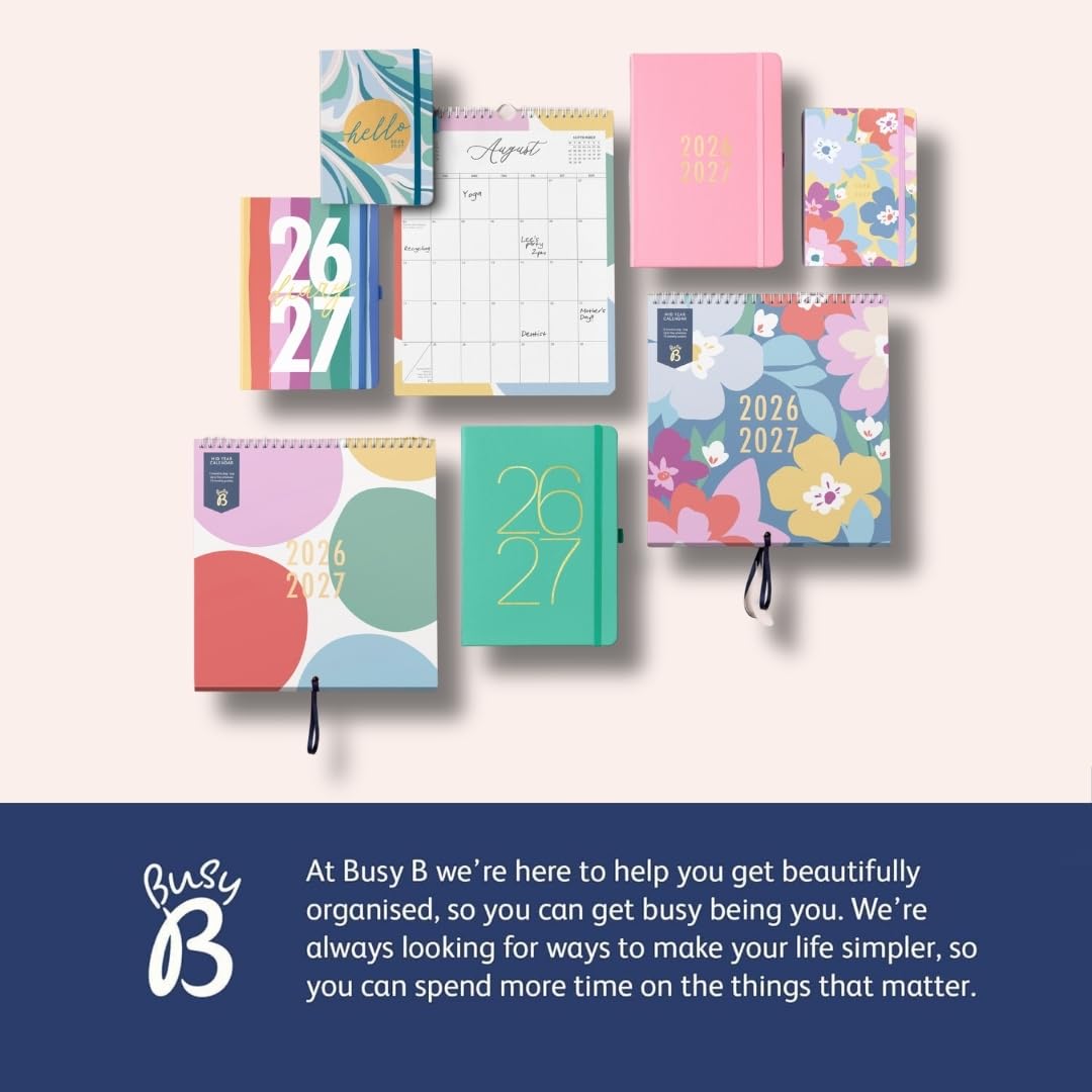 Busy B A5 Day-A-Page Academic Diary - Aug 2026 to Aug 2027 | Spot Cover | Elastic Closure 4