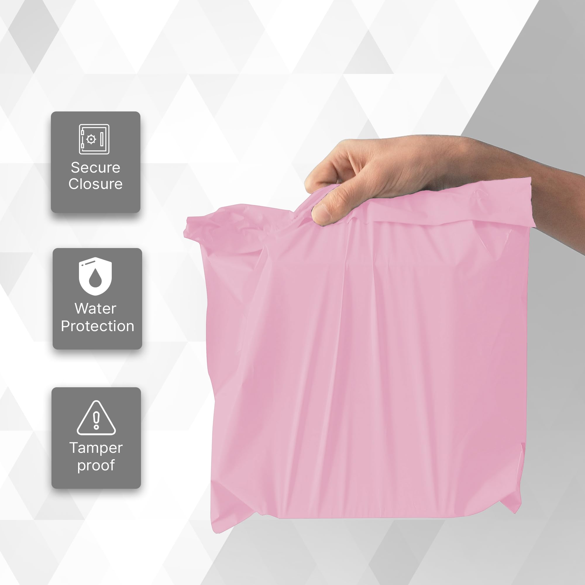 delka Durable Pink Poly Mailer Bags - Tear-Resistant, Self-Sealing | 12x16 (25 Pack) 4