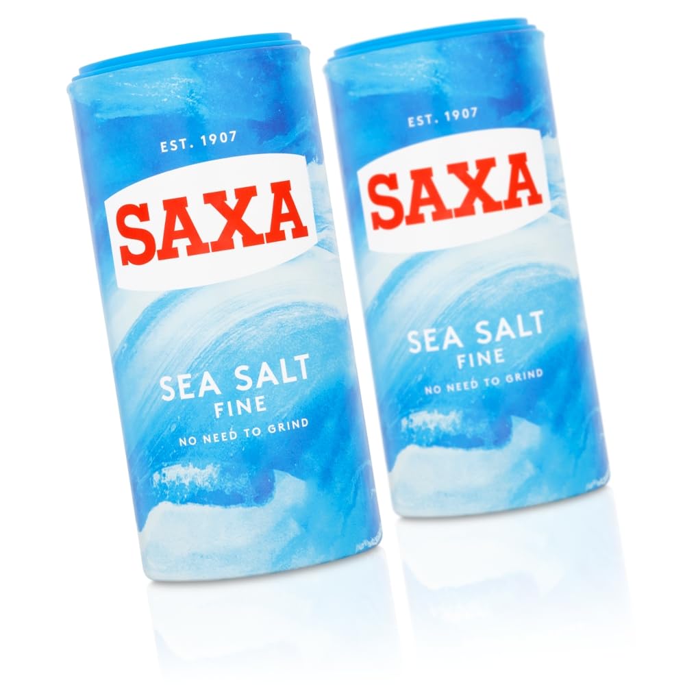 Saxa Fine Sea Salt - Premium Seasoning | Fine Texture | 350 g Drum 8