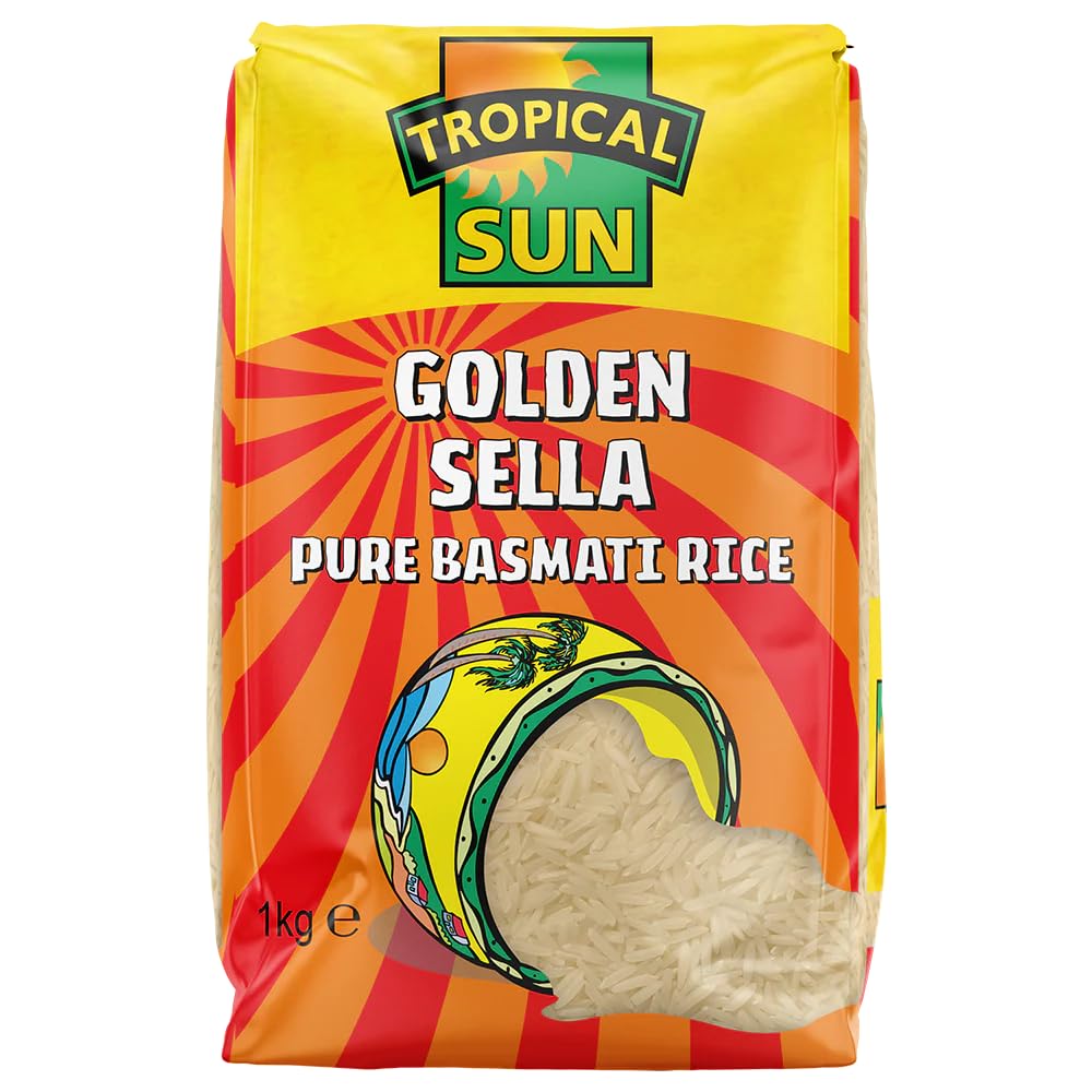 Tropical Sun Golden Sella Basmati Rice - Long Grain, Parboiled | 1KG 1