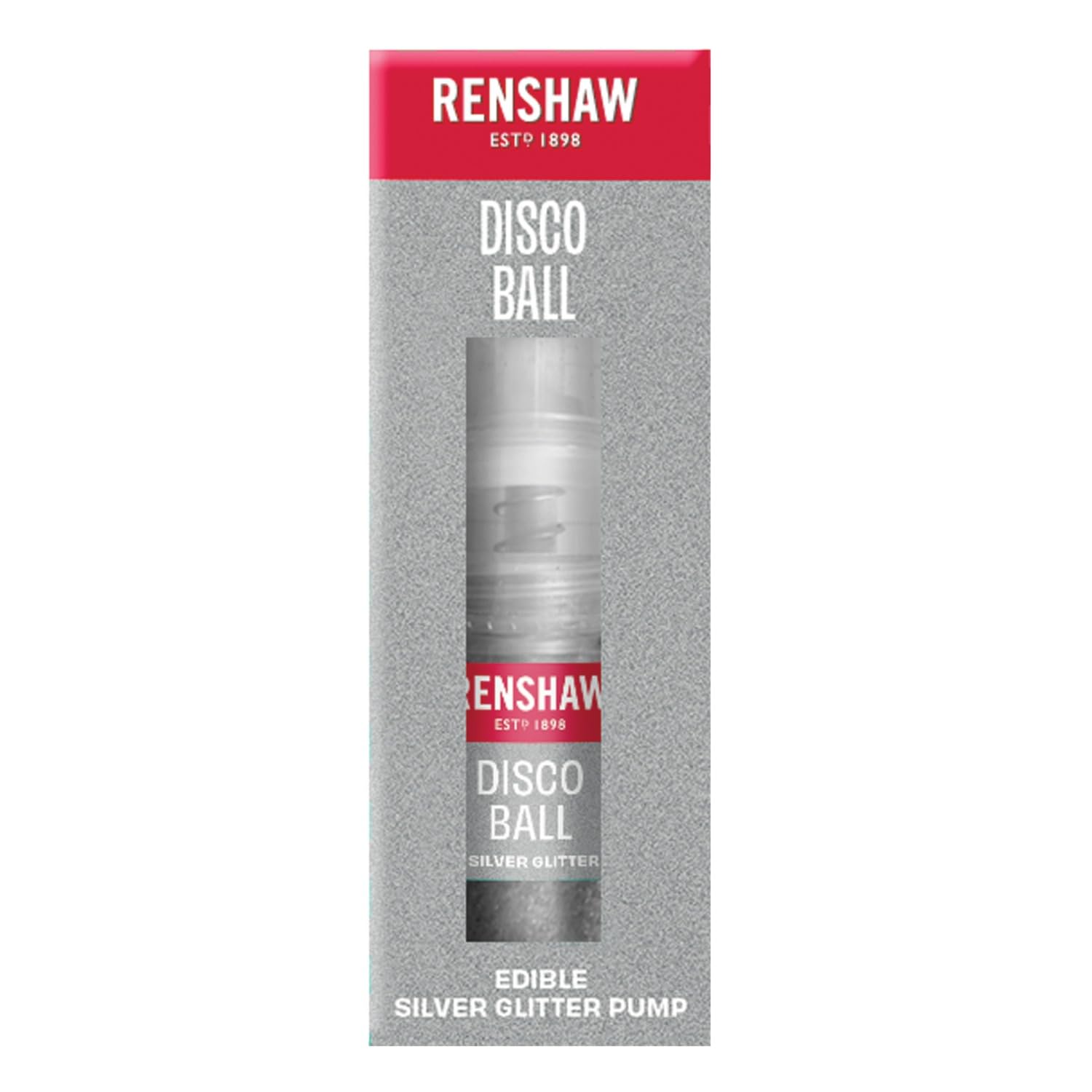 Renshaw Edible Glitter Pump - Disco Ball Silver | High Shine Lustre for Cakes & Drinks | 4g