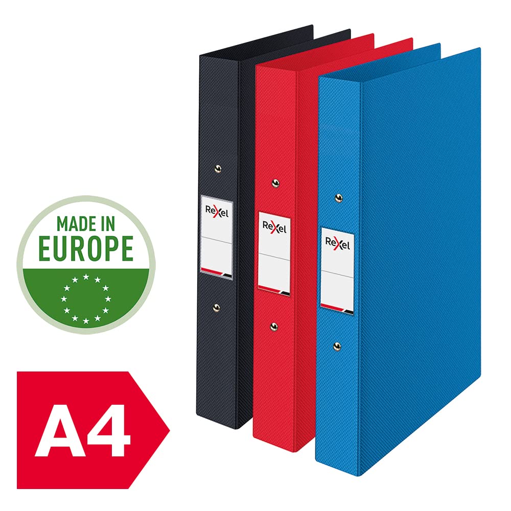 Rexel Choices A4 O-Ring Binder - 25mm Spine, 190 Sheet Capacity | Polypropylene | Assorted Colors 3